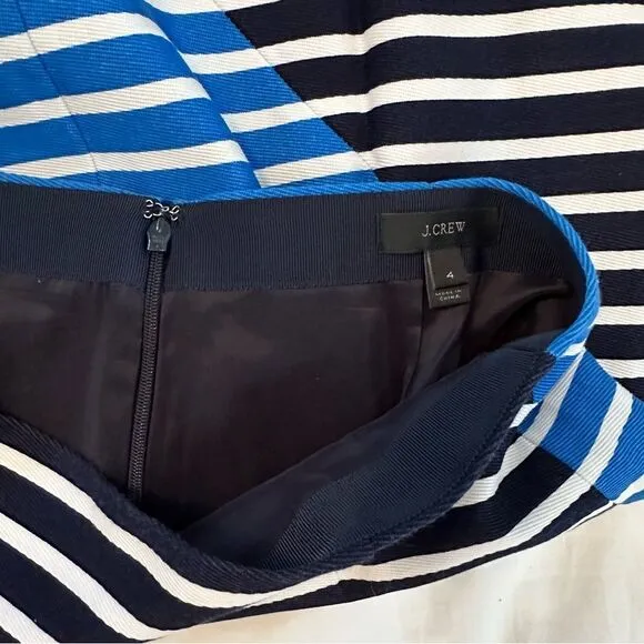 💙 J. Crew Striped Skirt with Slight A-line EUC