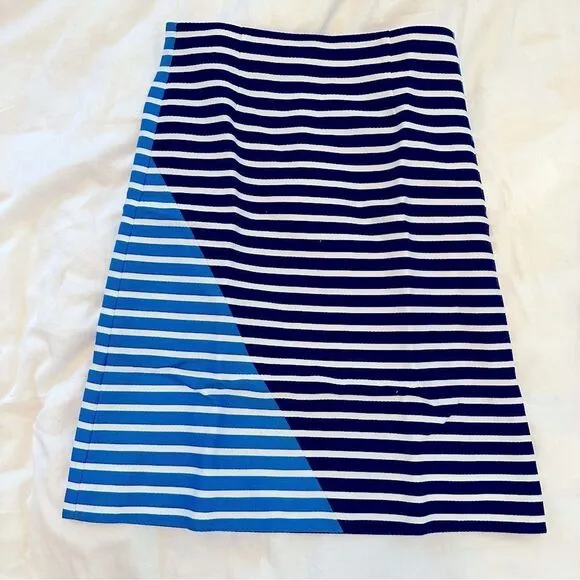 💙 J. Crew Striped Skirt with Slight A-line EUC
