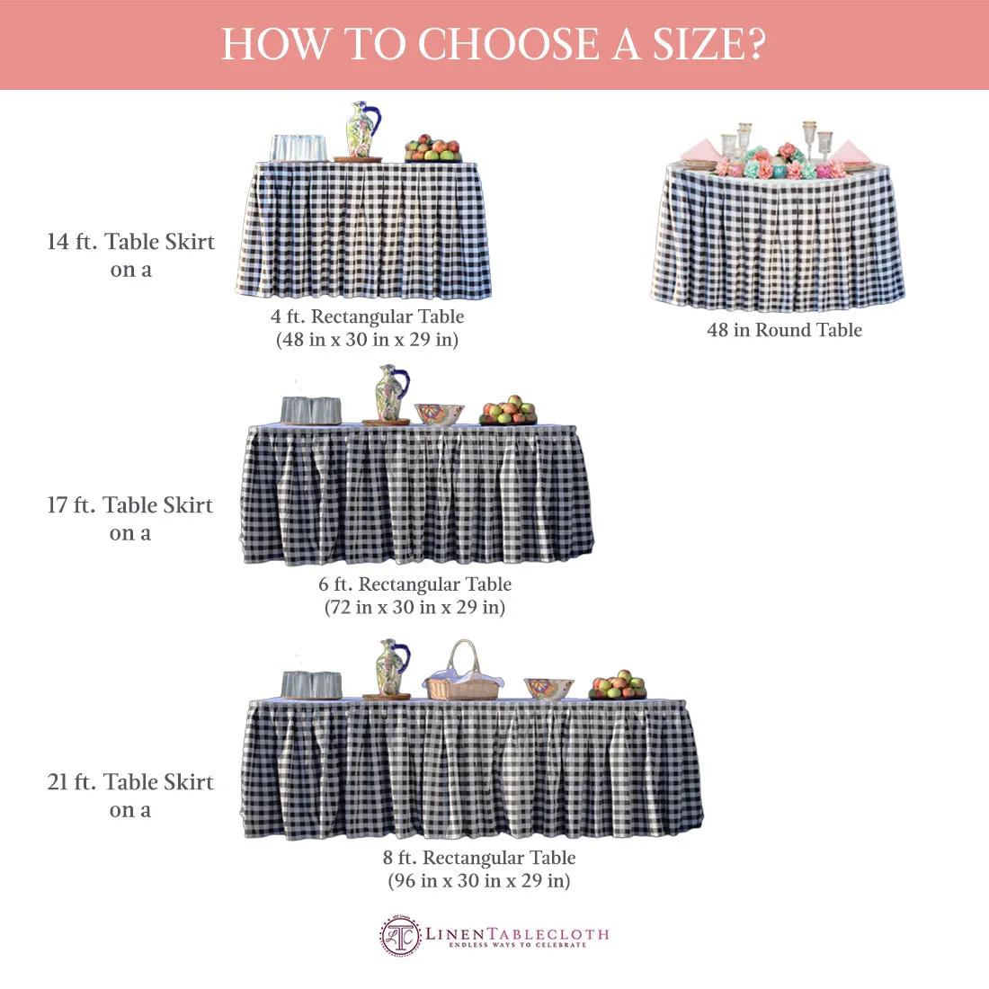 14 ft. Accordion Pleat Polyester Table Skirt (7 Colors)