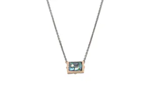 18" BLUE MOTHER OF PEARL NECKLACE