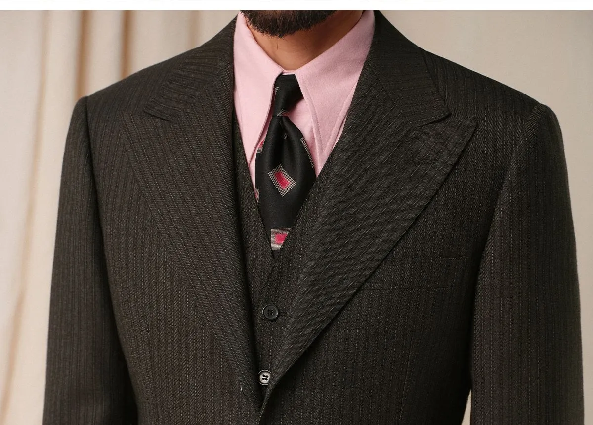 1930s Retro Striped Suit