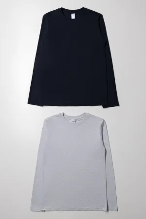 2 Pack Long Sleeve T-Shirts Navy And Grey