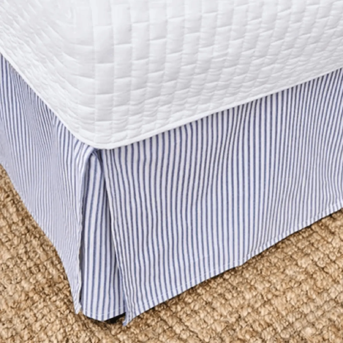200TC Vintage Ticking Stripe Cotton Percale Tailored Bed Skirt