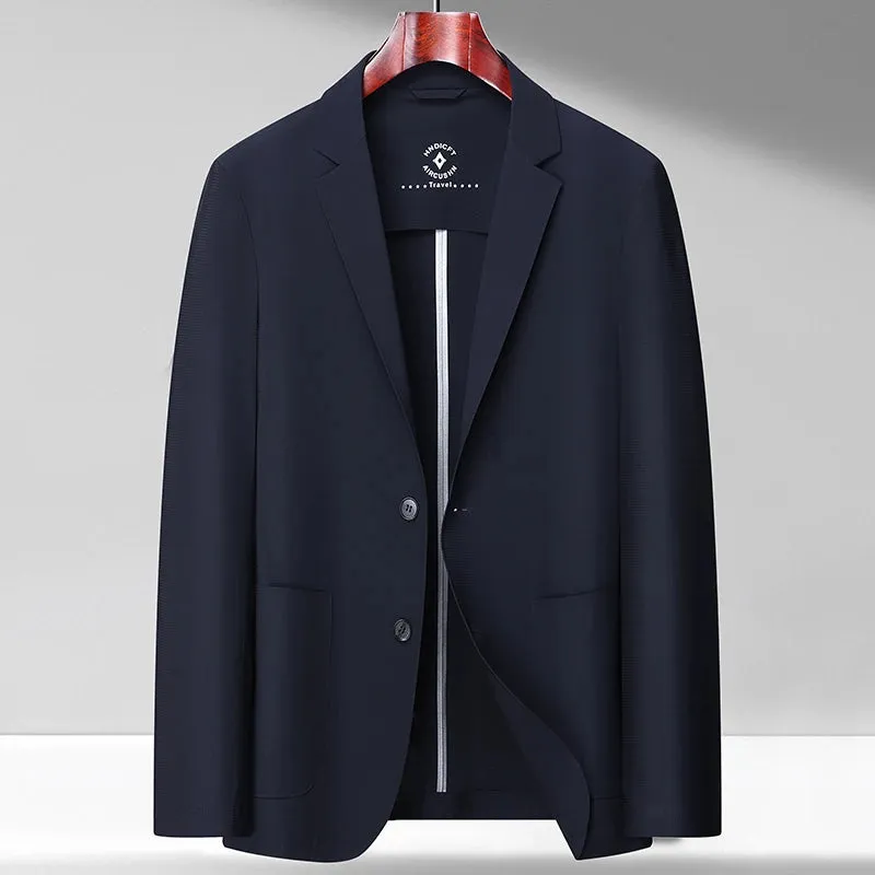 2023 High-end Fashion No Lining West Spring and Summer Light Breathable Smooth Light Luxury Leisure Sunscreen Suit Jacket Men