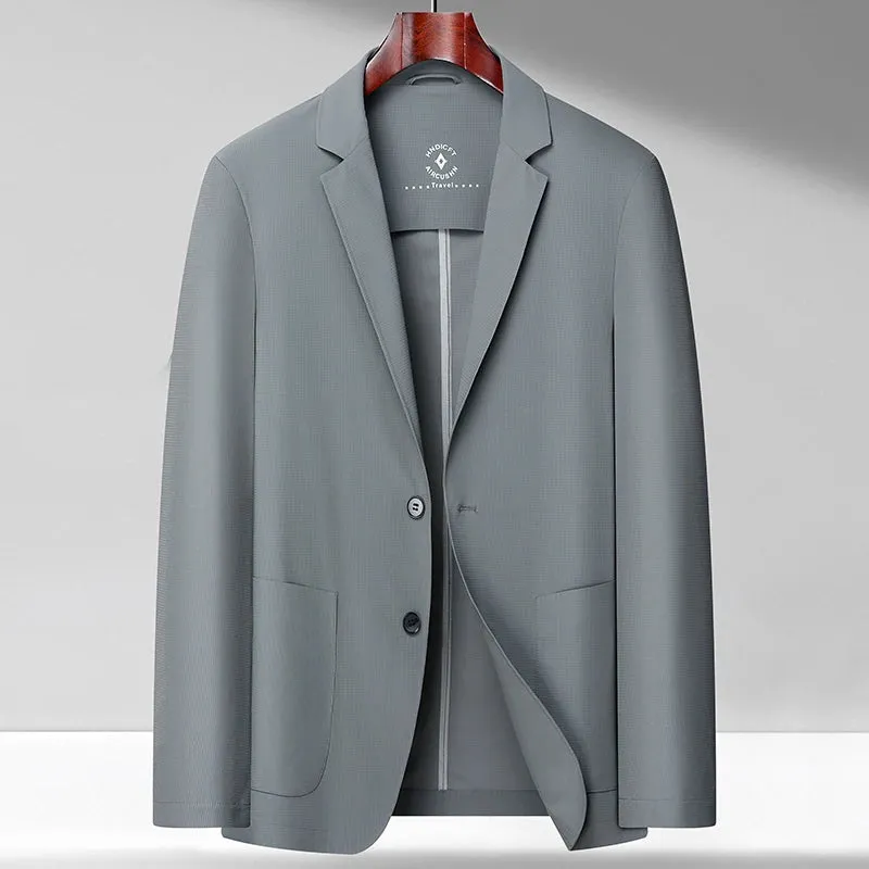 2023 High-end Fashion No Lining West Spring and Summer Light Breathable Smooth Light Luxury Leisure Sunscreen Suit Jacket Men