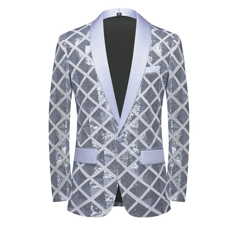 2023 New High Quality Handsome Fashion Boutique Men's Stereo Square Sequin Casual Dance Suit Jacket Boutique Fashion Suit Jacket