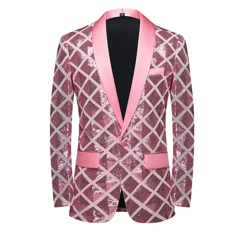 2023 New High Quality Handsome Fashion Boutique Men's Stereo Square Sequin Casual Dance Suit Jacket Boutique Fashion Suit Jacket