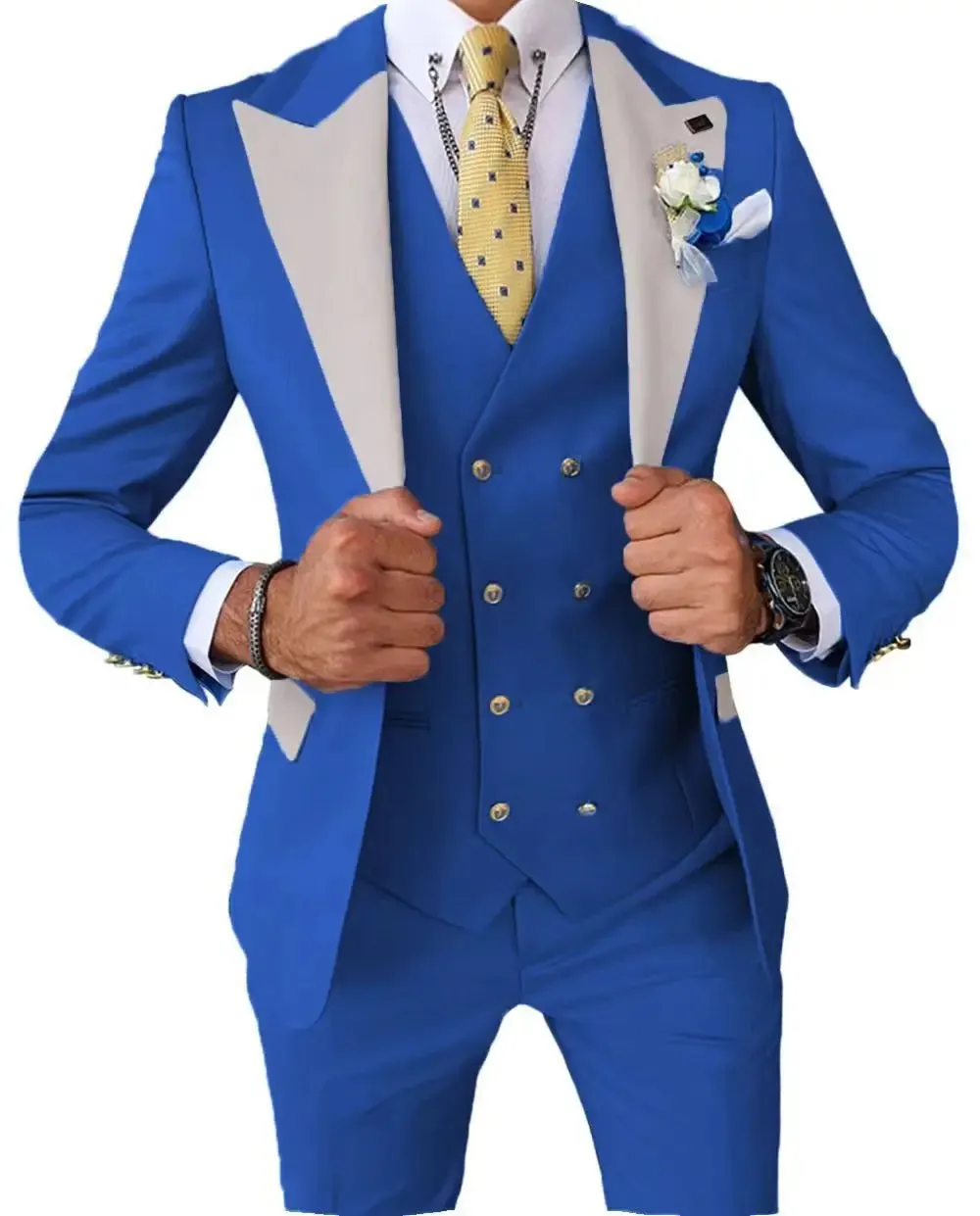 2023 Wedding Jacket Dress Blazers Coat Waistcoat Trousers Men Business 3 Piece Set Casual Slim Fit Suit Pants Vest