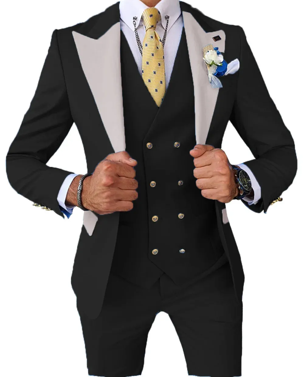2023 Wedding Jacket Dress Blazers Coat Waistcoat Trousers Men Business 3 Piece Set Casual Slim Fit Suit Pants Vest