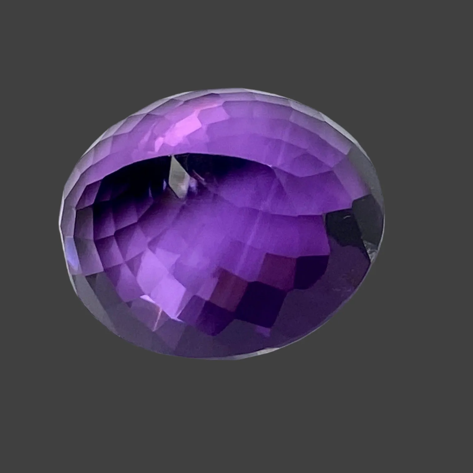 23.00 ct. Amethyst, Ultra Deep Bolivian, Oval- Brilliant Cut, No Heat