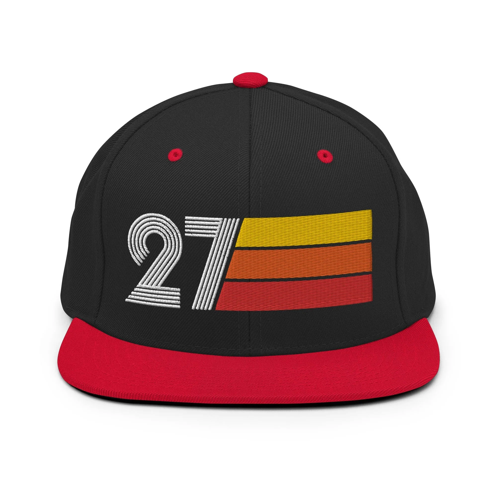 27 - Number Twenty Seven 27th Birthday Gift Idea Flat Bill Snapback Hat for Men and Women