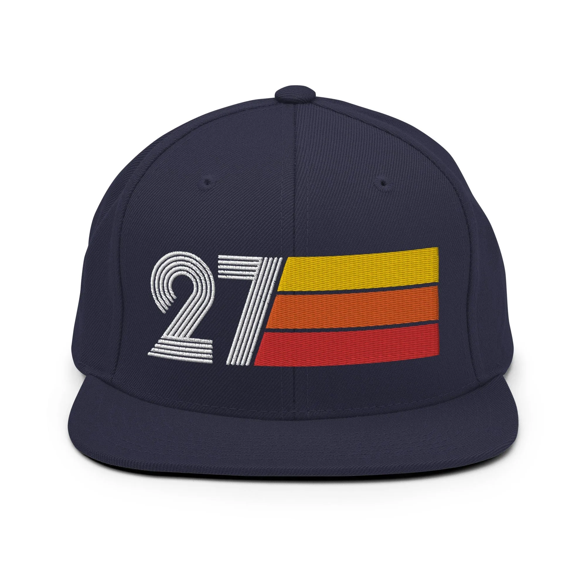 27 - Number Twenty Seven 27th Birthday Gift Idea Flat Bill Snapback Hat for Men and Women