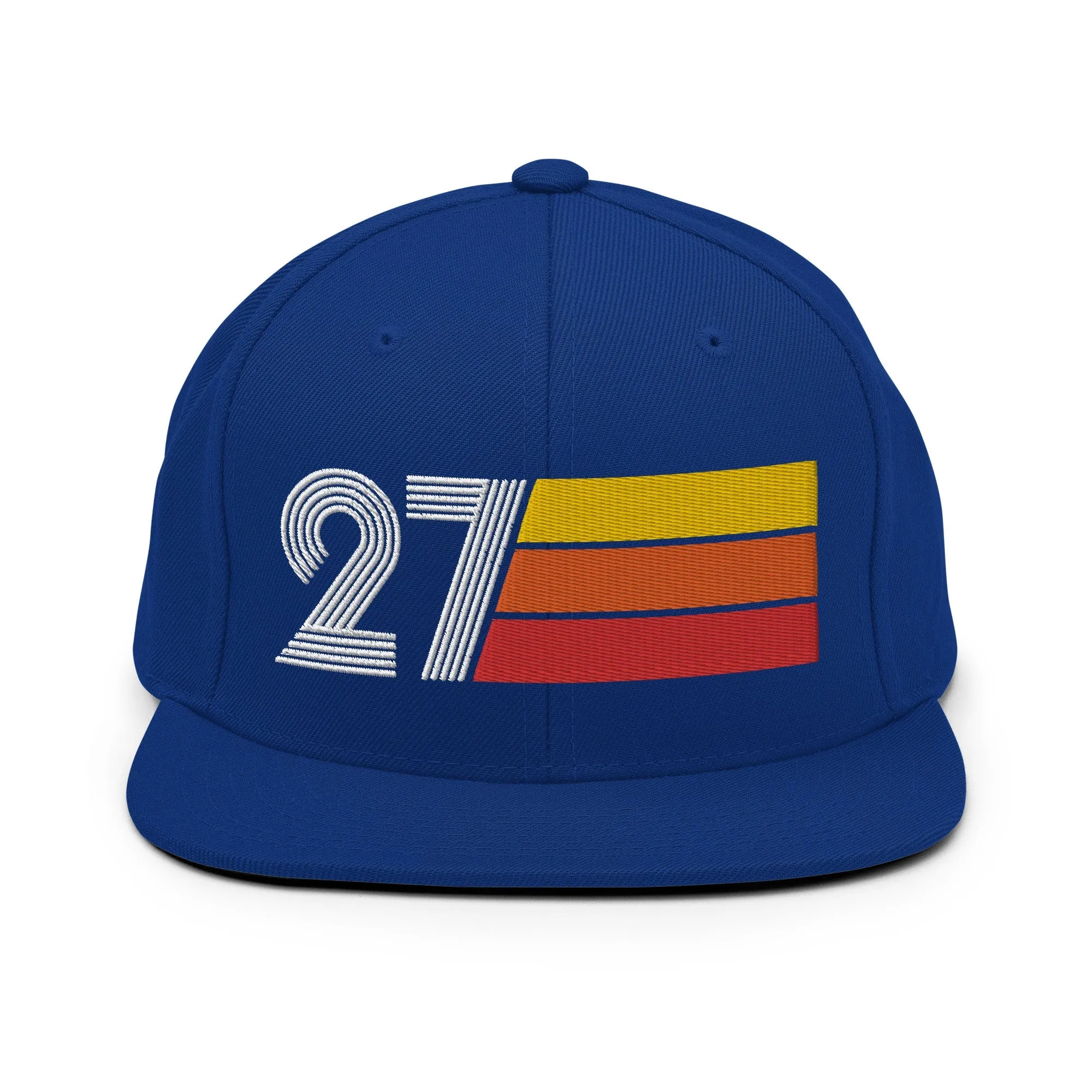 27 - Number Twenty Seven 27th Birthday Gift Idea Flat Bill Snapback Hat for Men and Women