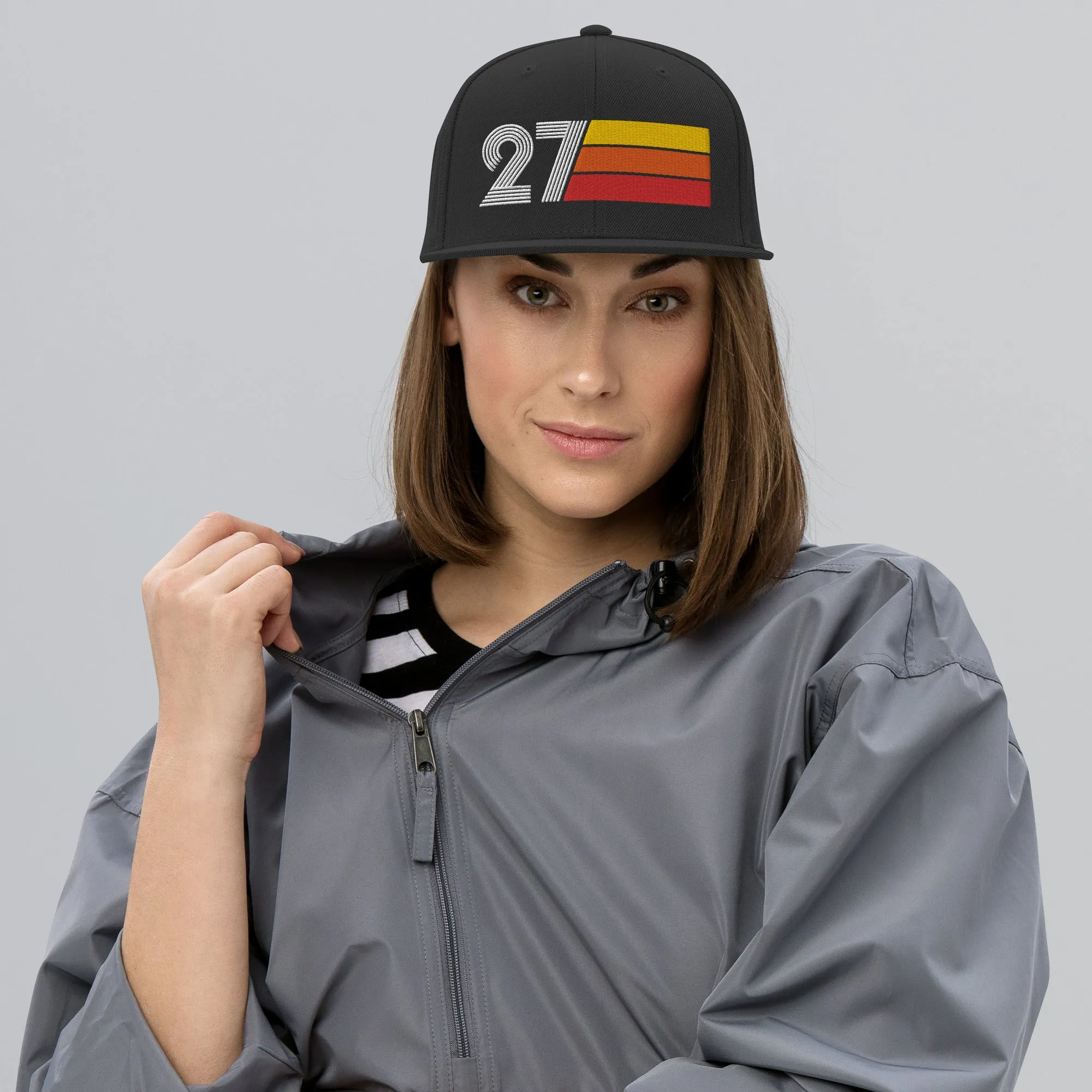 27 - Number Twenty Seven 27th Birthday Gift Idea Flat Bill Snapback Hat for Men and Women
