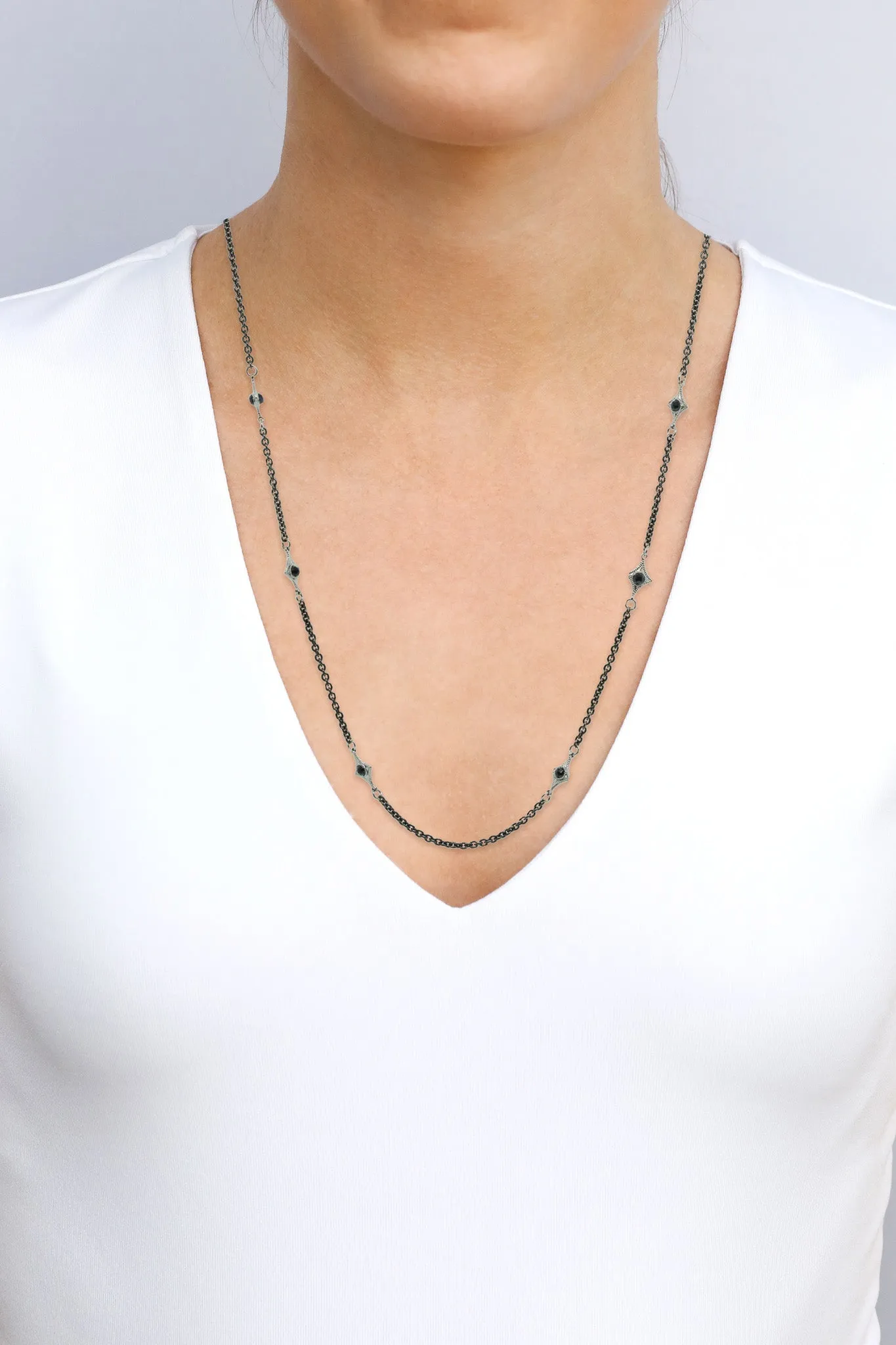 28" BLACK SAPPHIRE CRIVELLI NECKLACE