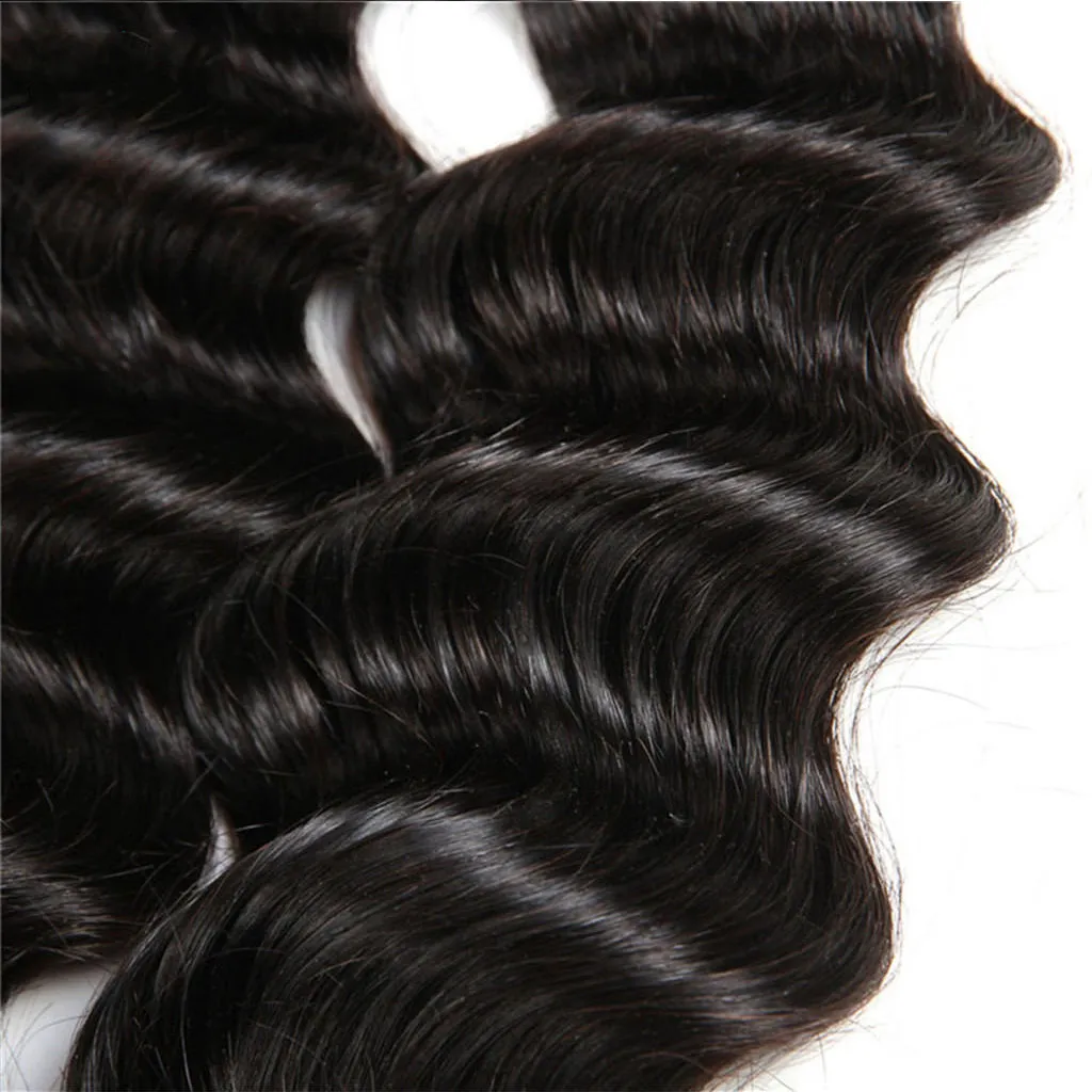 3 Bundles 9A Loose Deep Wave Human Hair Bundles Natural Color