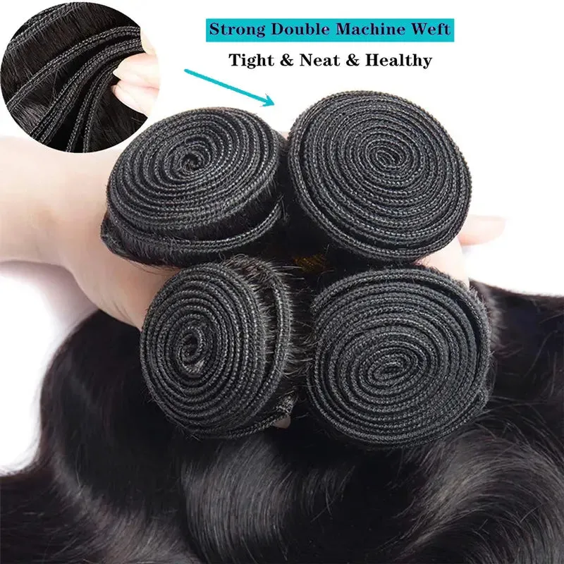 3 Bundles 9A Loose Wave Human Hair Bundles Natural Color