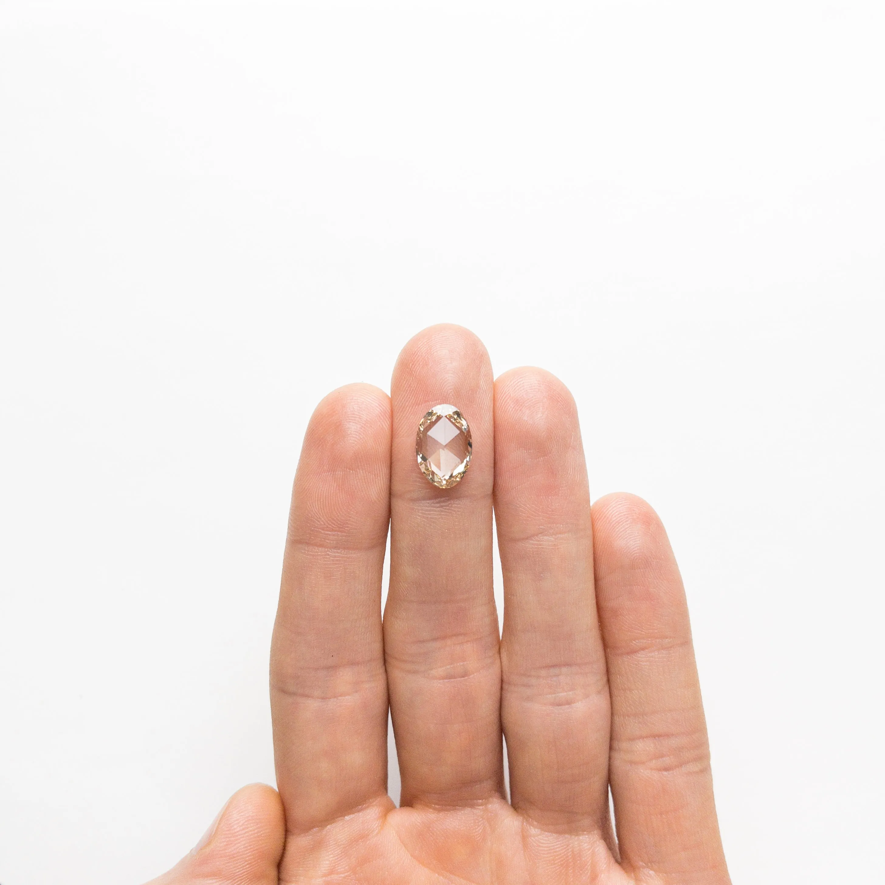 3.07ct Champagne Oval Rose cut Diamond