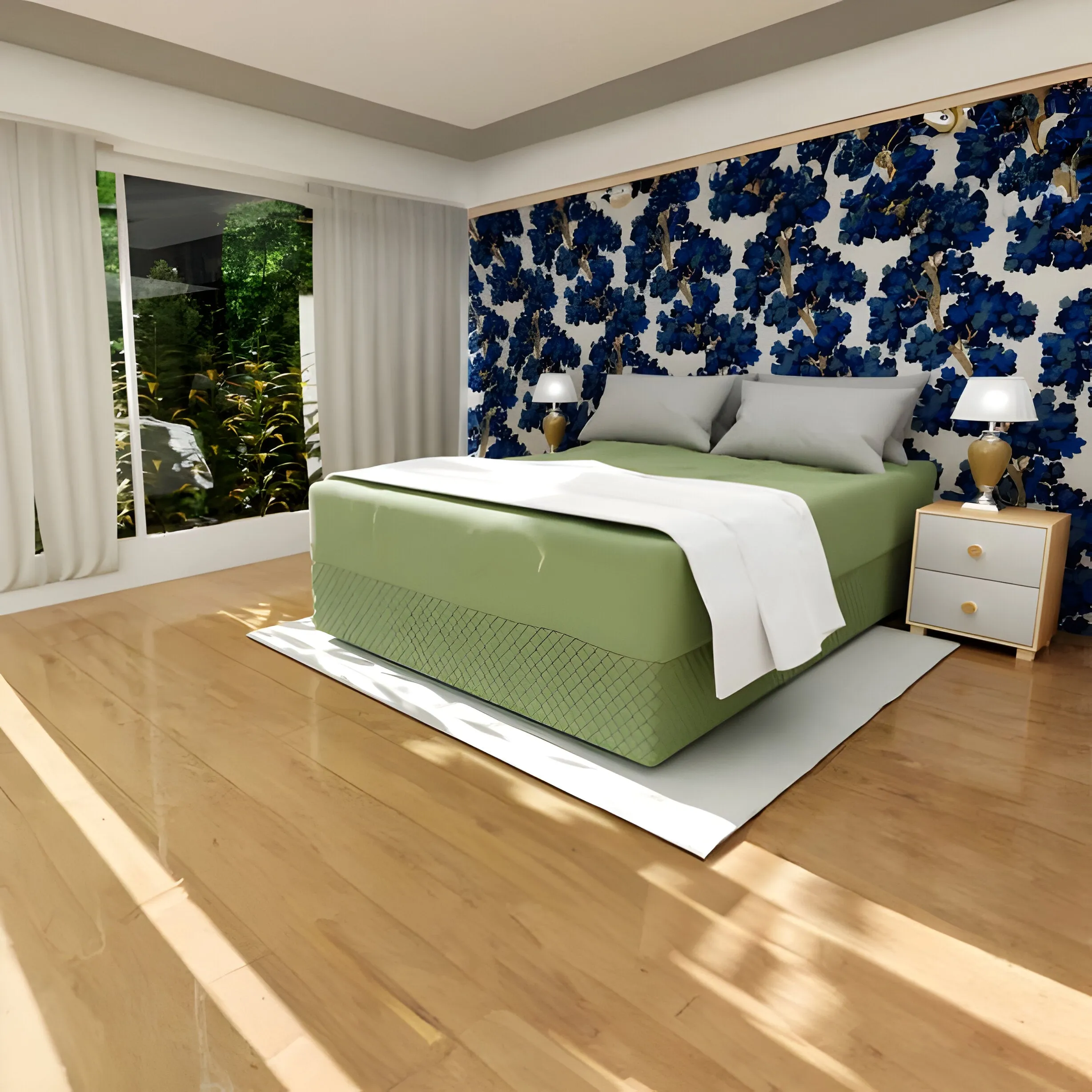 400TC Cotton Diamond Quilted Tailored Bed skirt