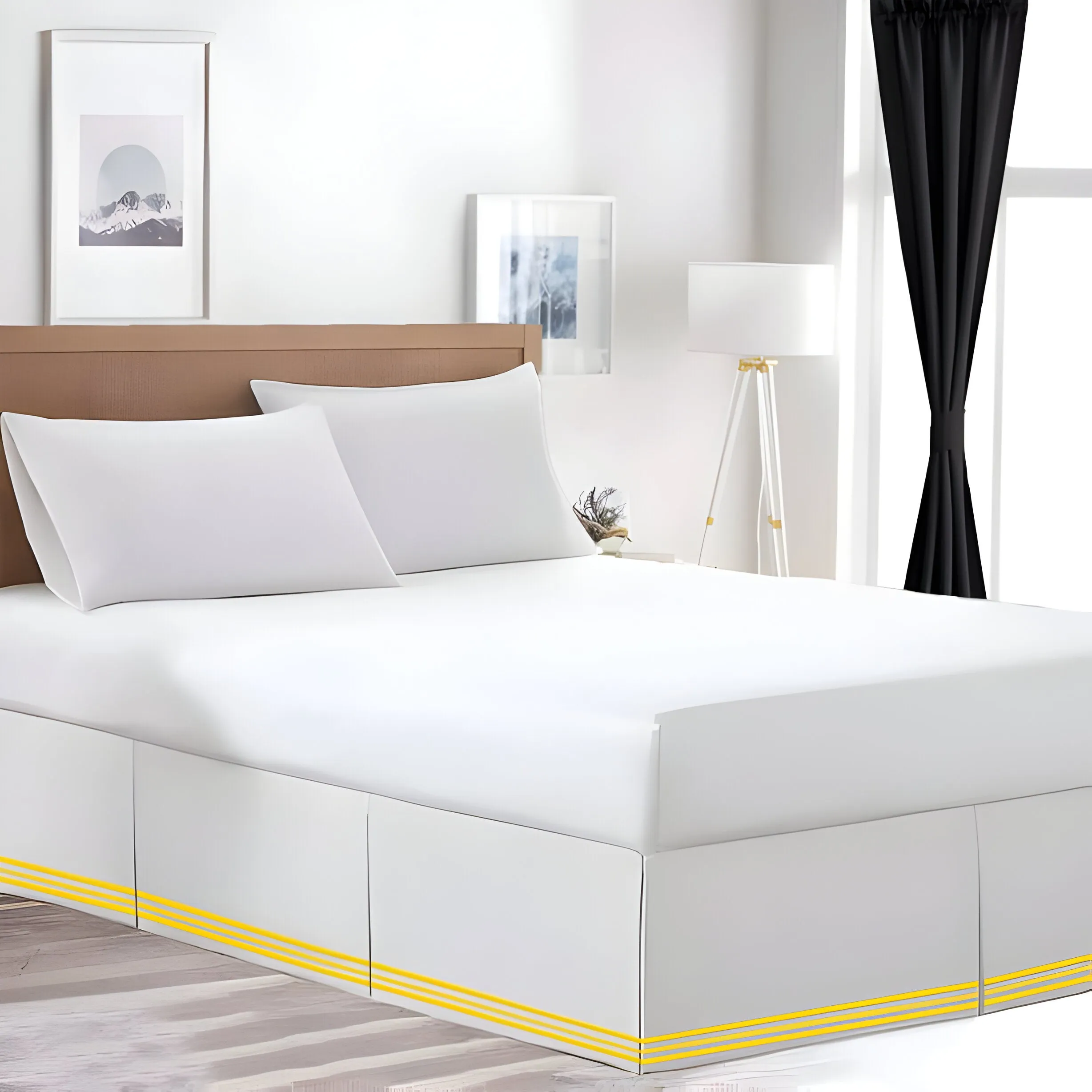400TC Cotton Sateen Classic Embroidery Tailored Bed Skirt