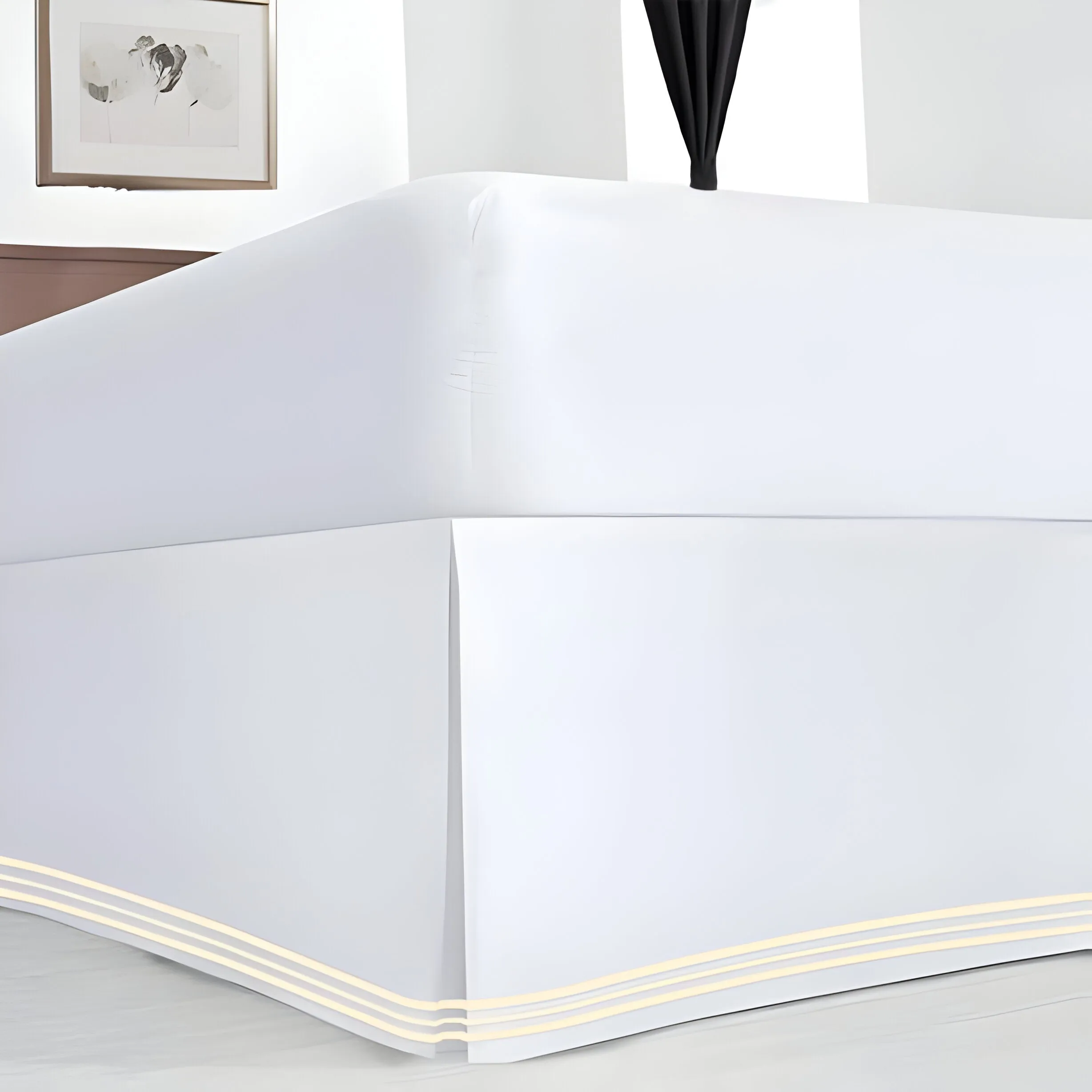 400TC Cotton Sateen Classic Embroidery Tailored Bed Skirt