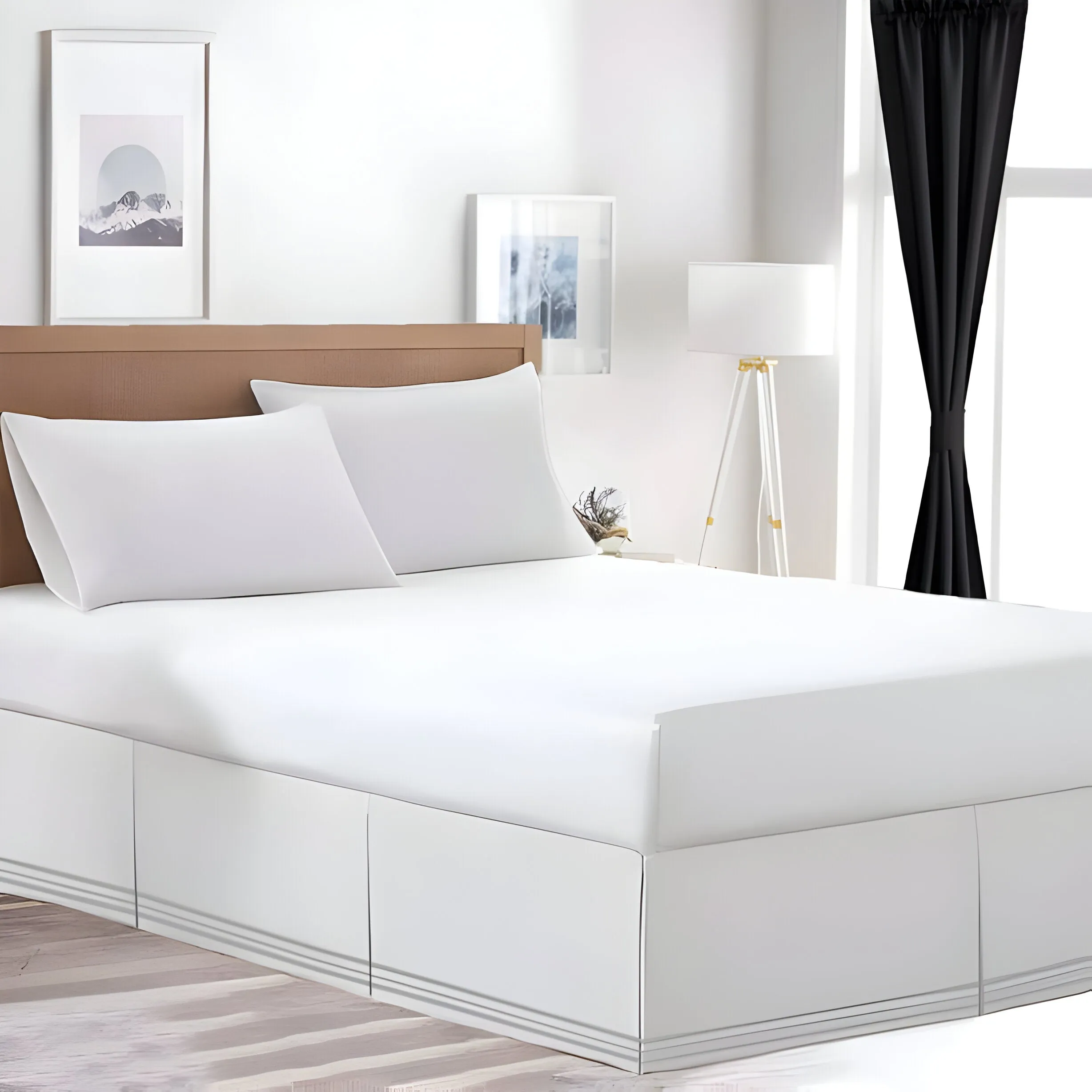 400TC Cotton Sateen Classic Embroidery Tailored Bed Skirt