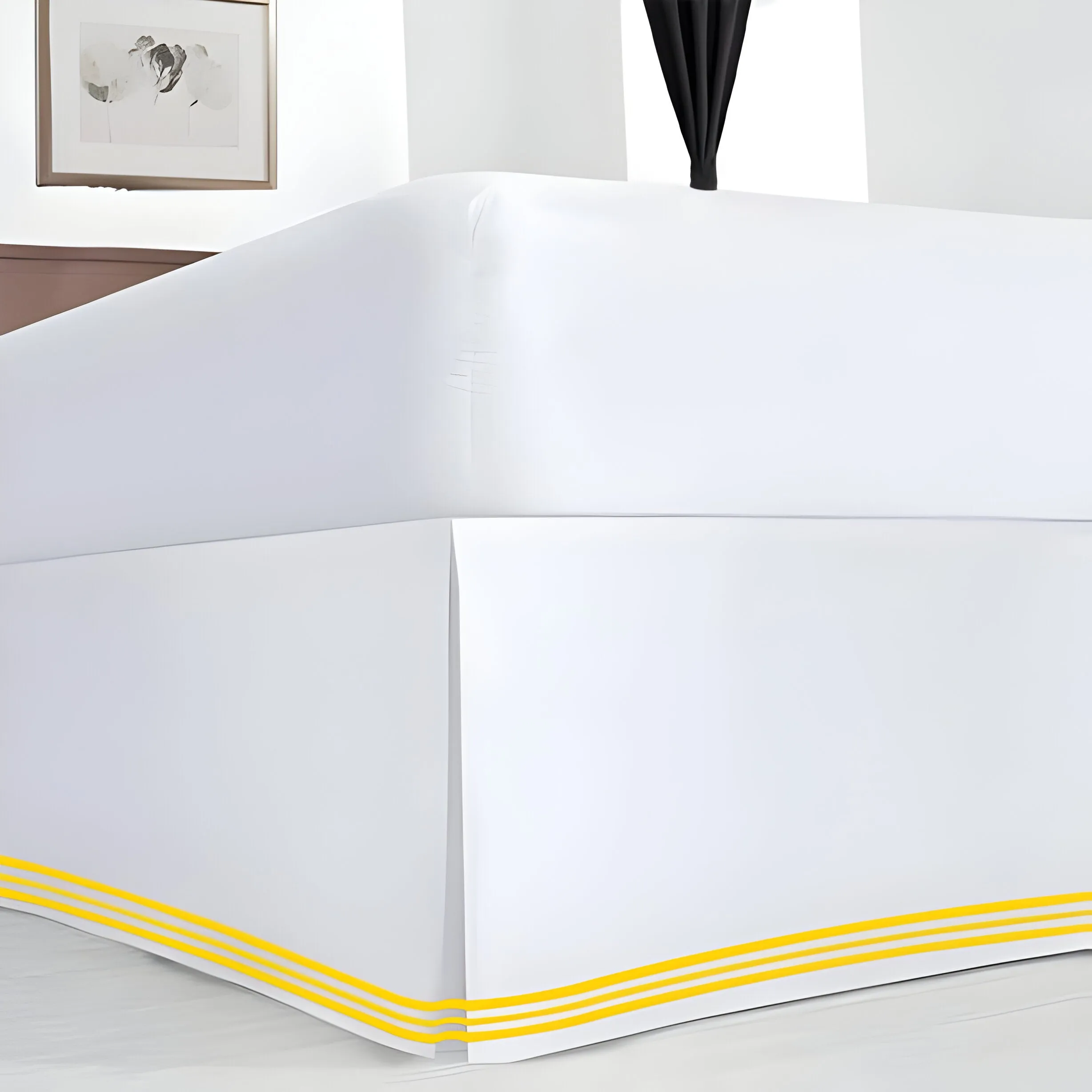 400TC Cotton Sateen Classic Embroidery Tailored Bed Skirt