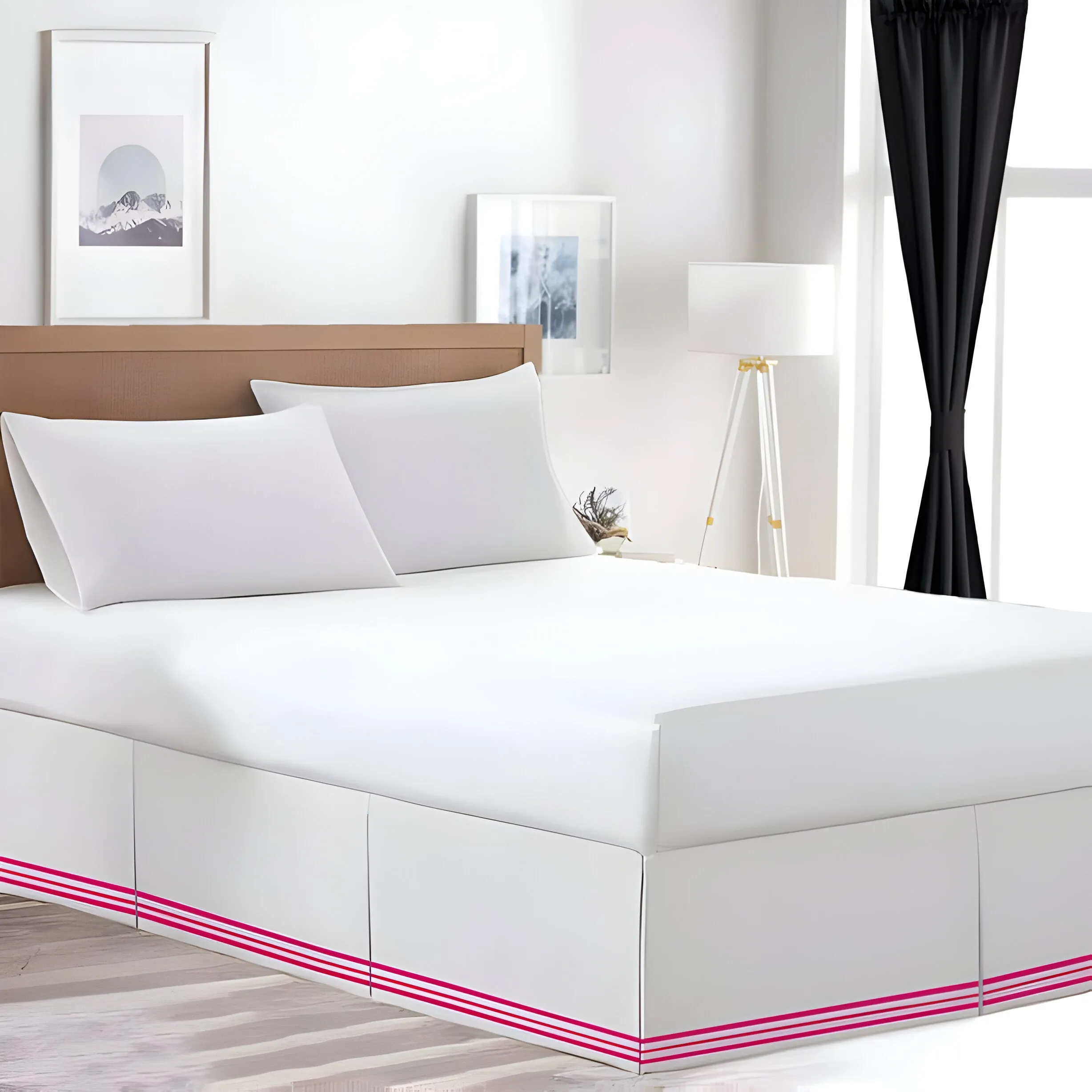 400TC Cotton Sateen Classic Embroidery Tailored Bed Skirt