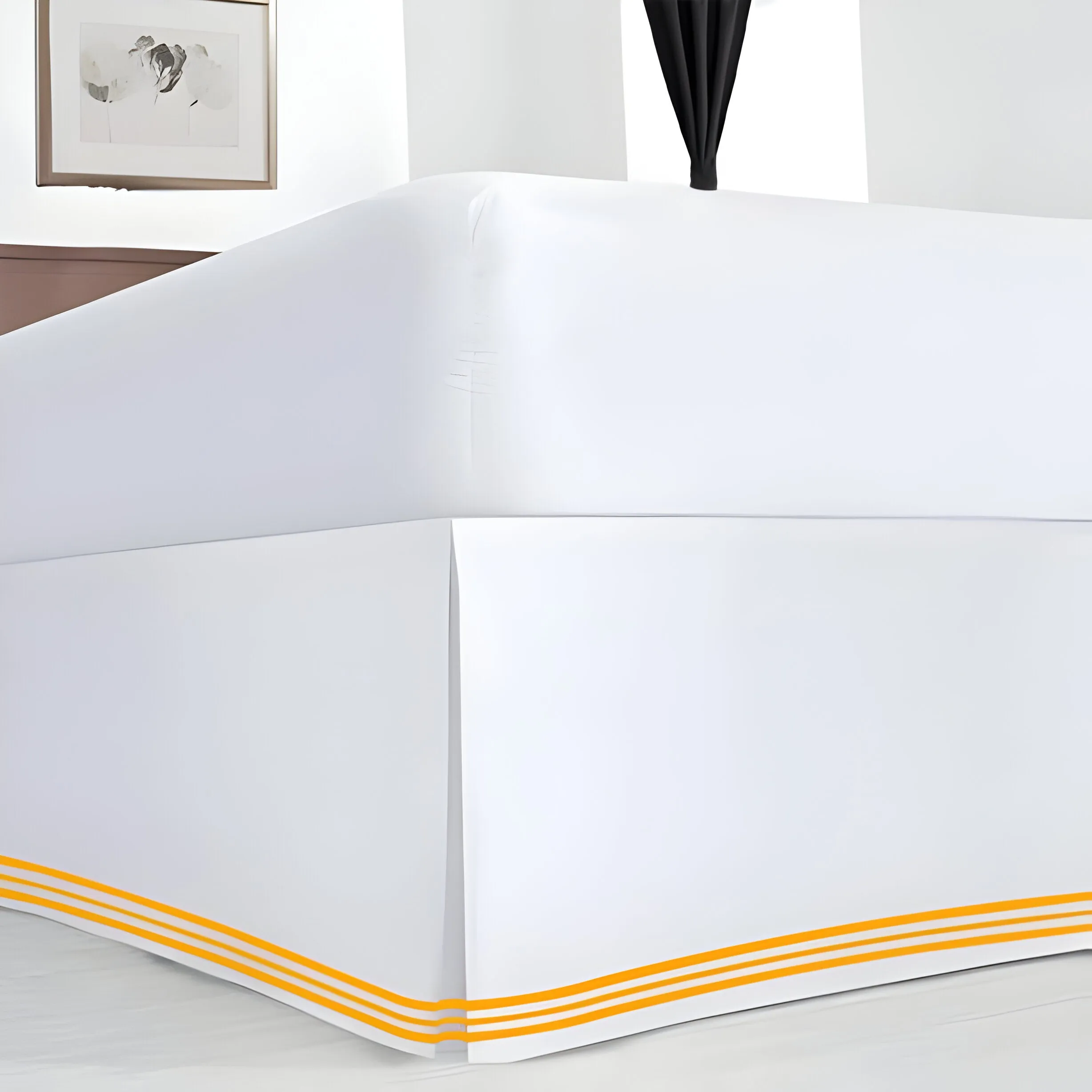 400TC Cotton Sateen Classic Embroidery Tailored Bed Skirt