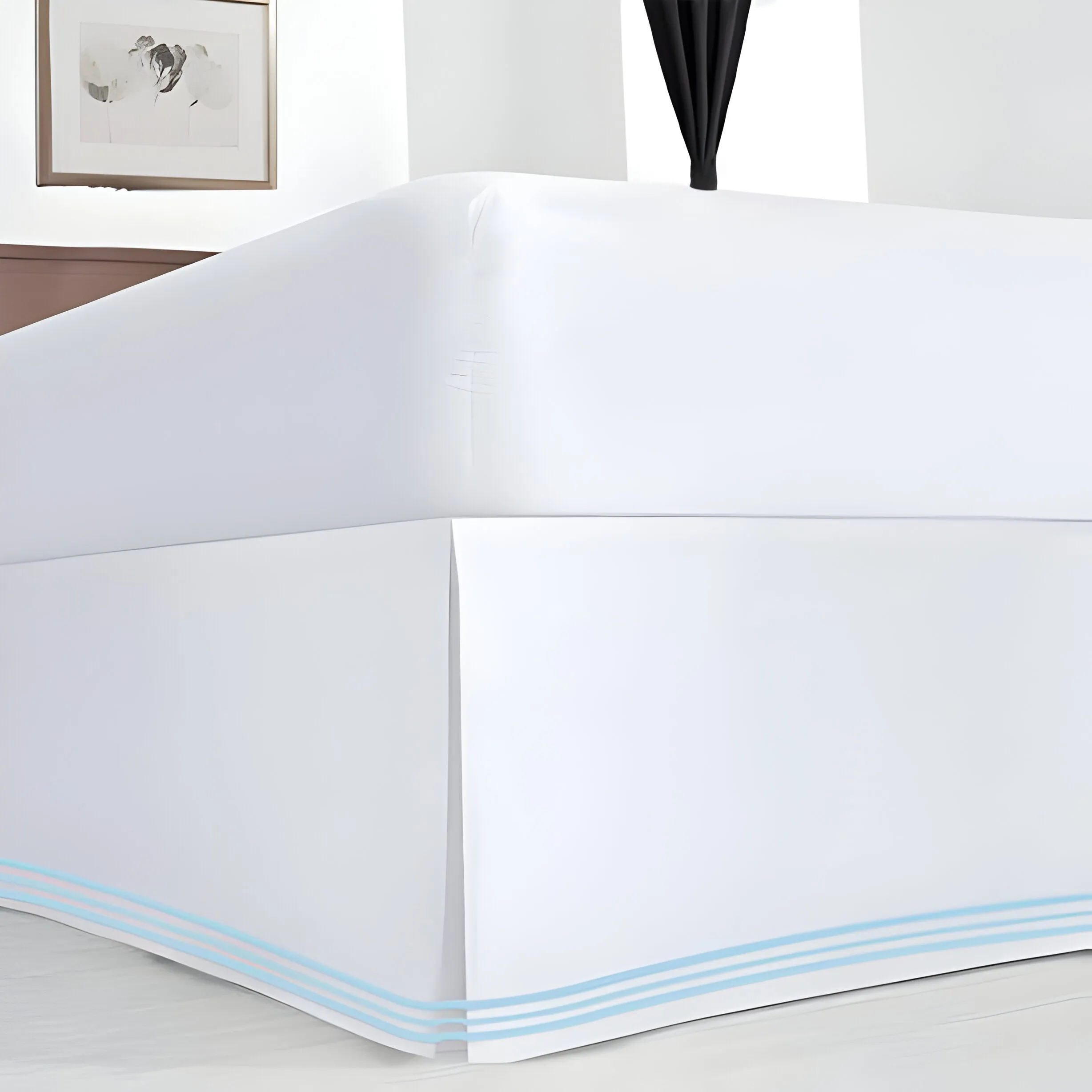 400TC Cotton Sateen Classic Embroidery Tailored Bed Skirt
