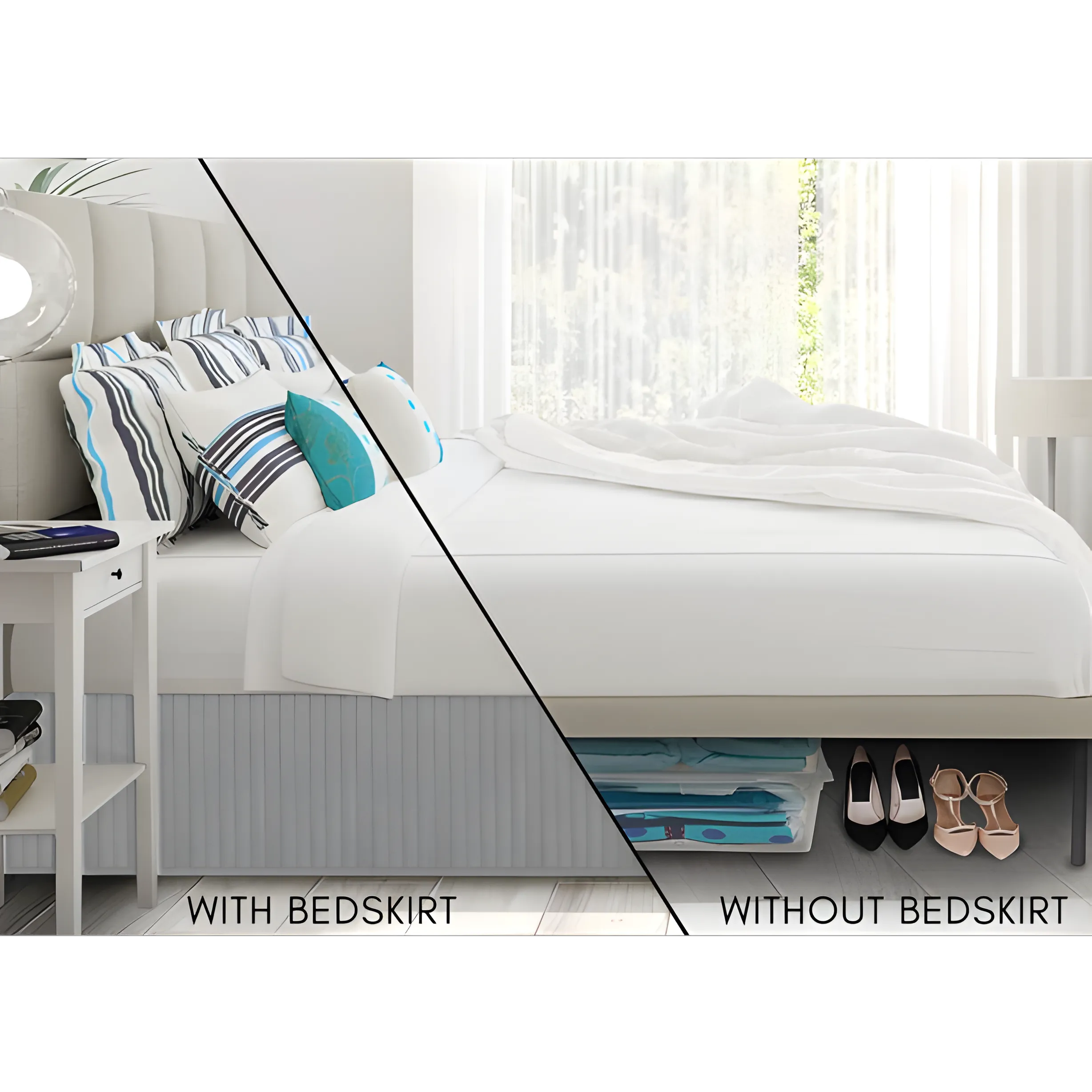 400TC Cotton Vertical Quilted Tailored Bed skirt