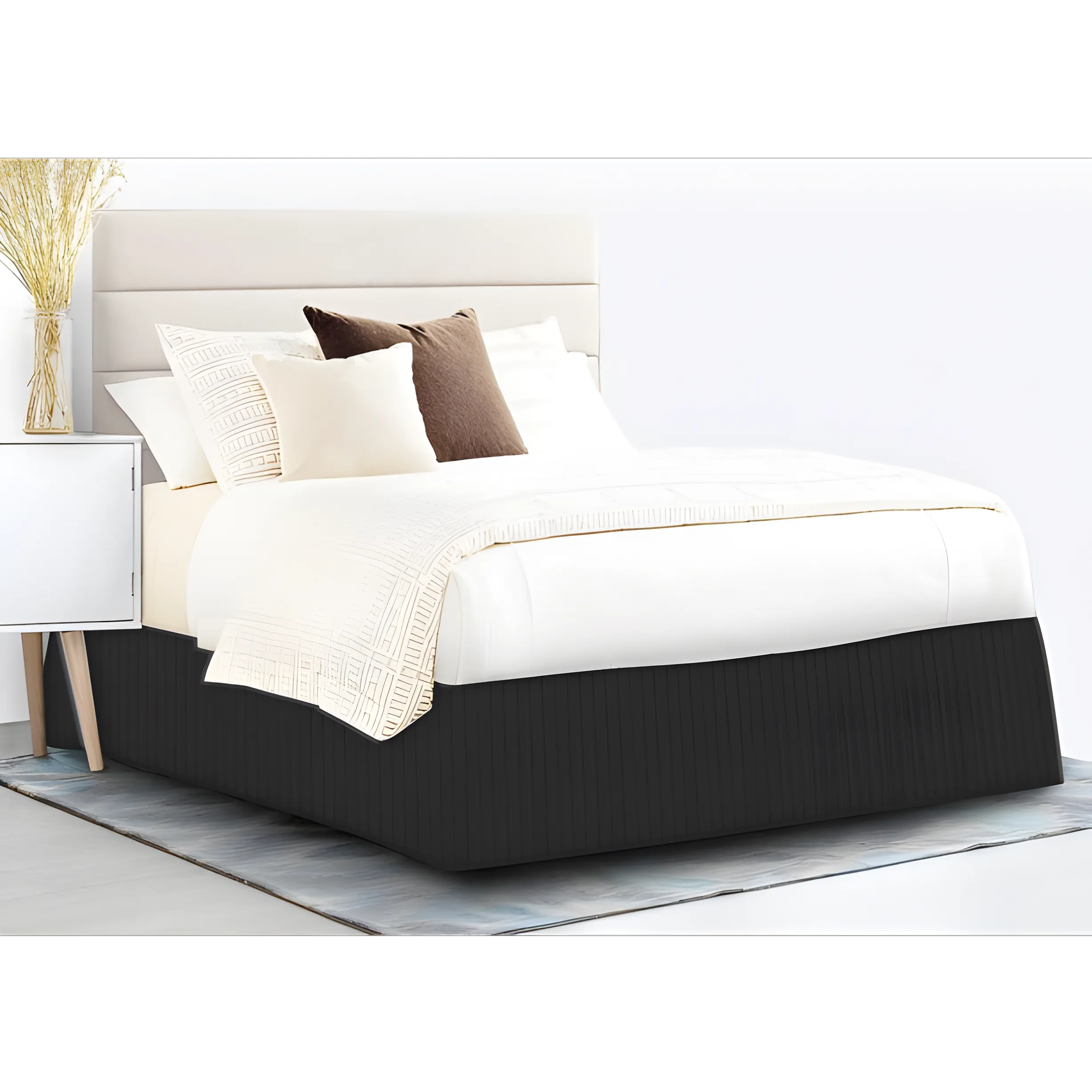 400TC Cotton Vertical Quilted Tailored Bed skirt