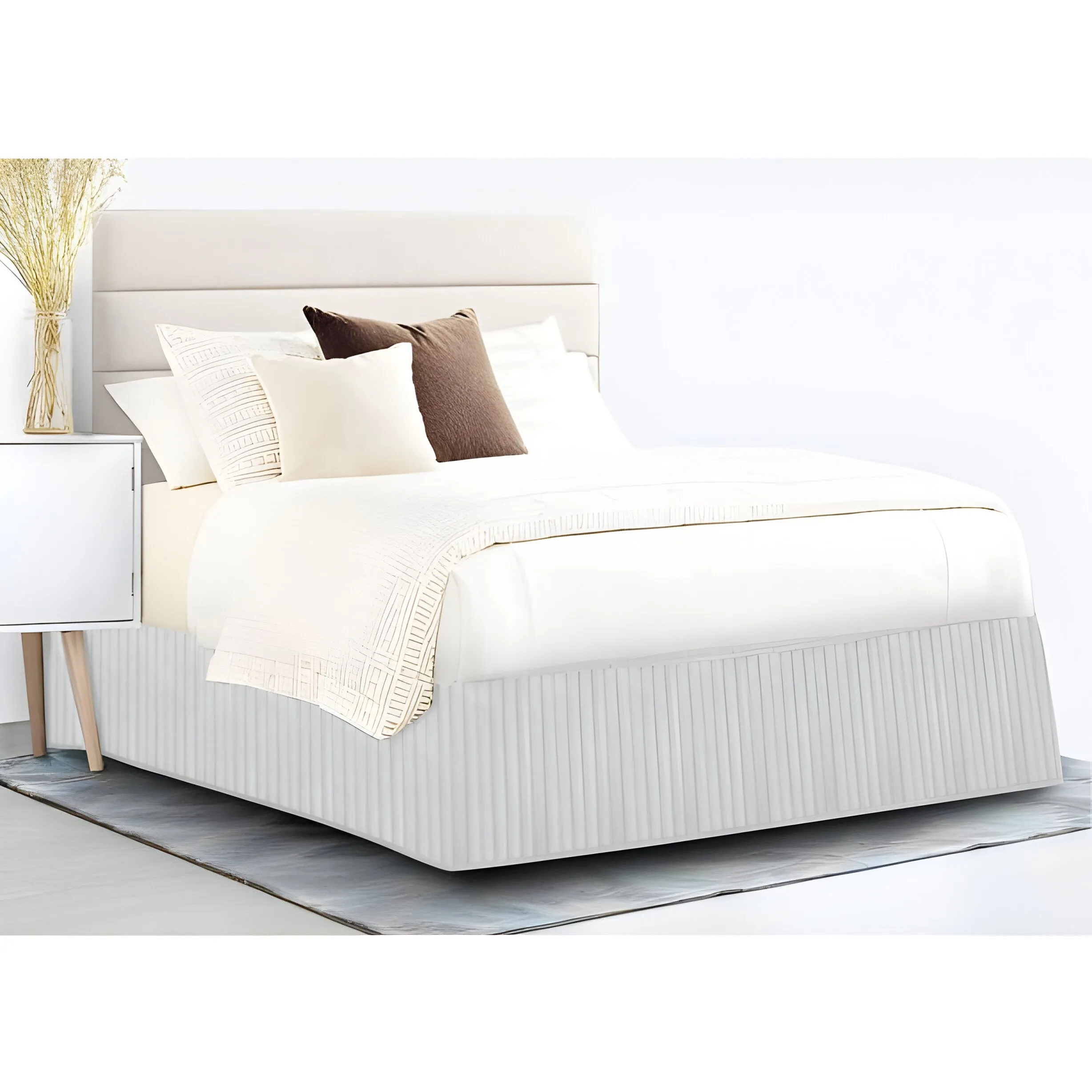 400TC Cotton Vertical Quilted Tailored Bed skirt