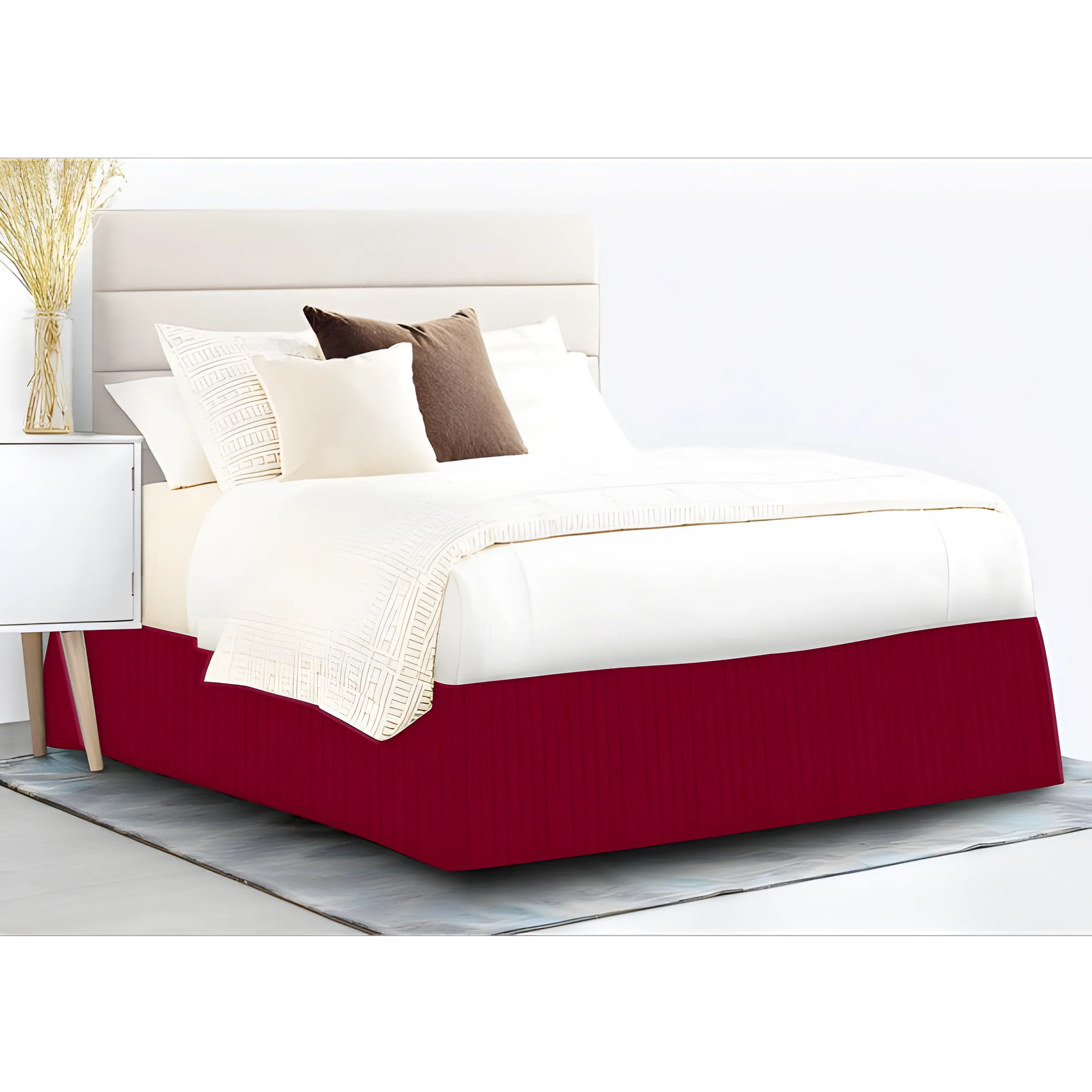 400TC Cotton Vertical Quilted Tailored Bed skirt