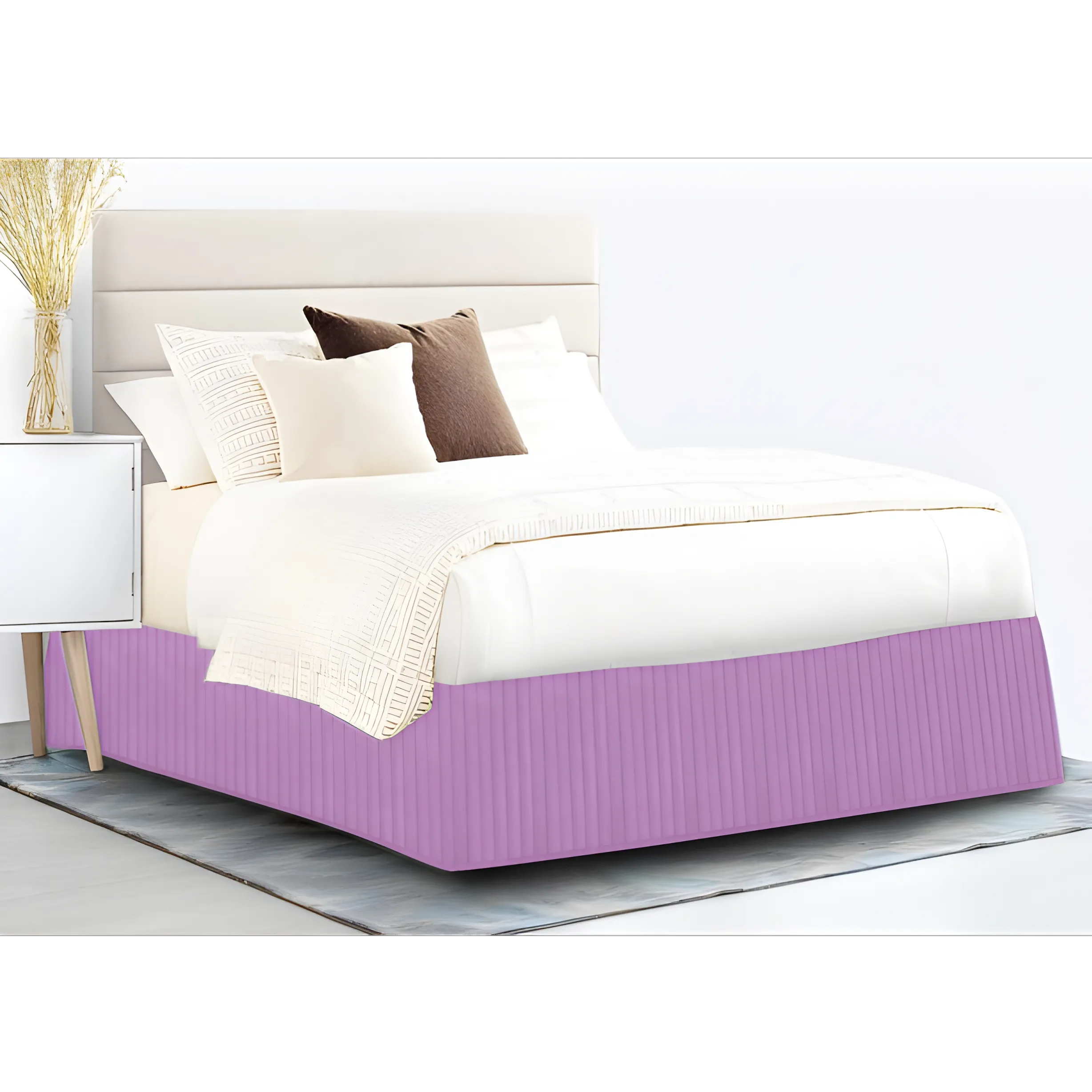 400TC Cotton Vertical Quilted Tailored Bed skirt