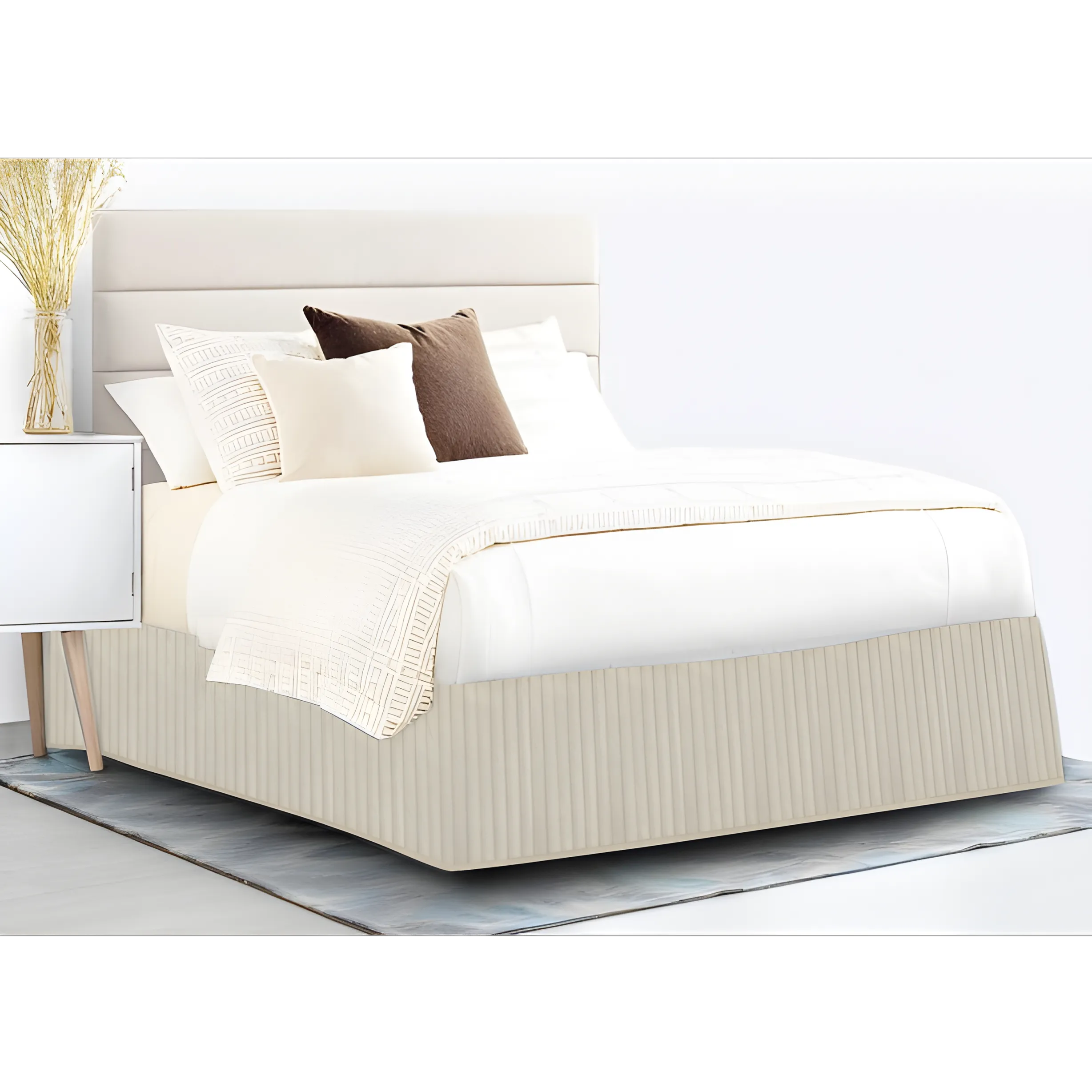 400TC Cotton Vertical Quilted Tailored Bed skirt