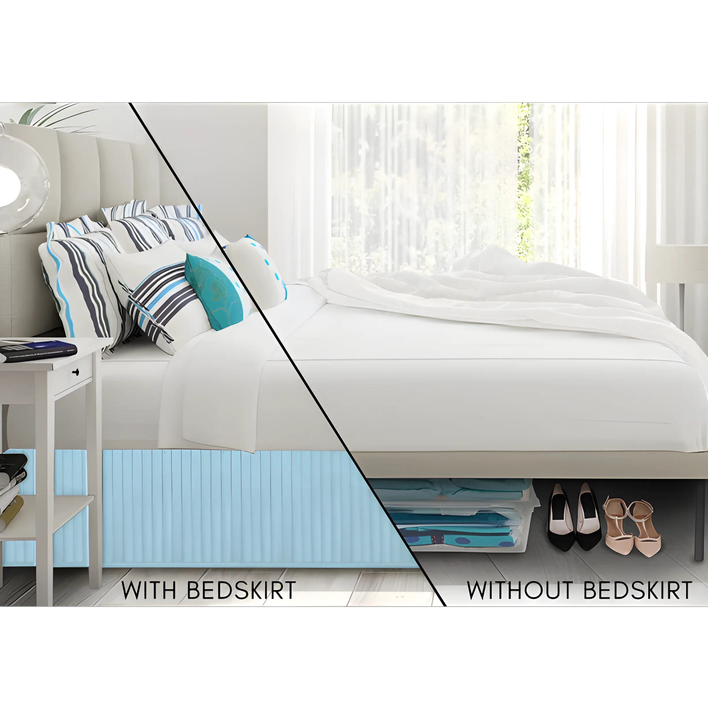 400TC Cotton Vertical Quilted Tailored Bed skirt