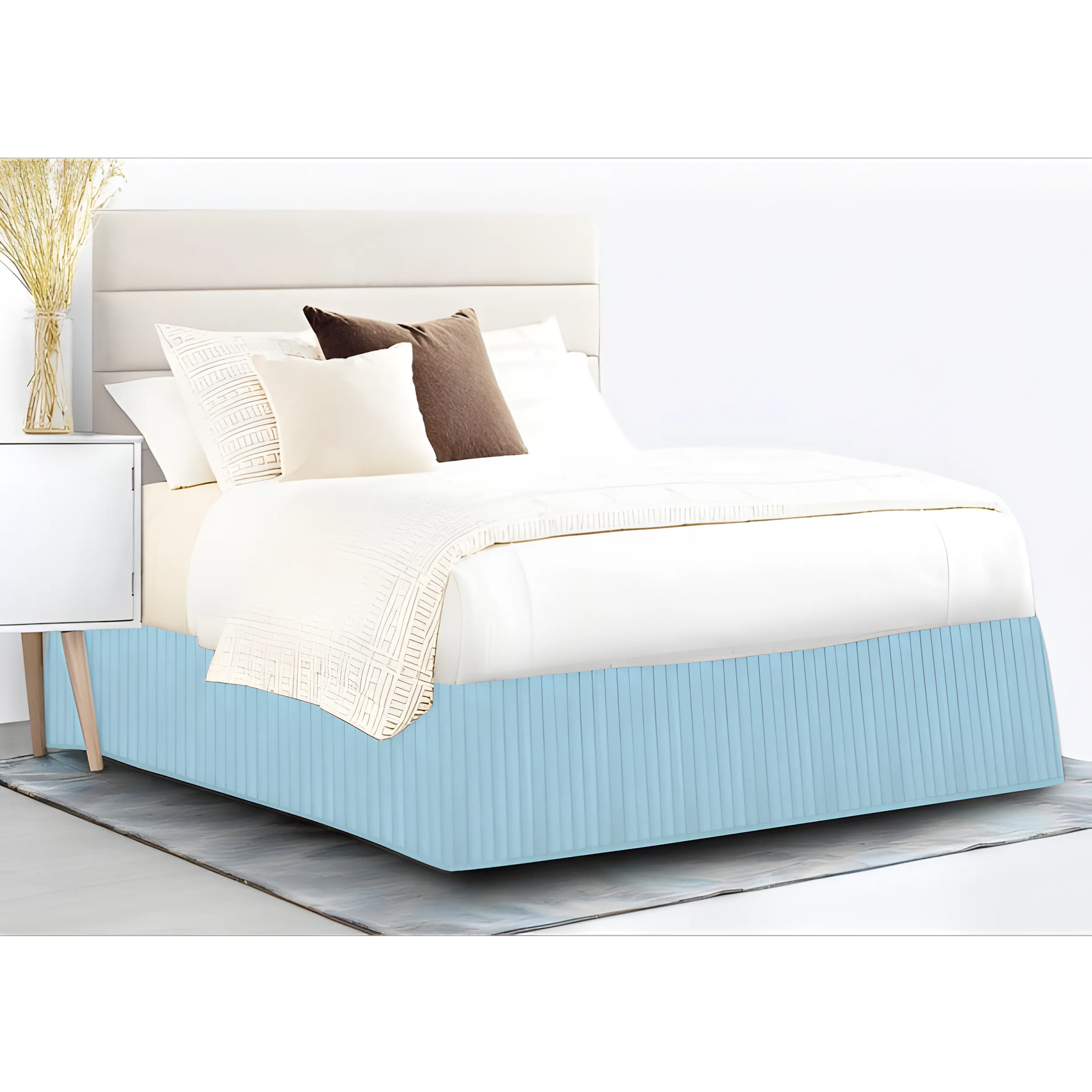 400TC Cotton Vertical Quilted Tailored Bed skirt