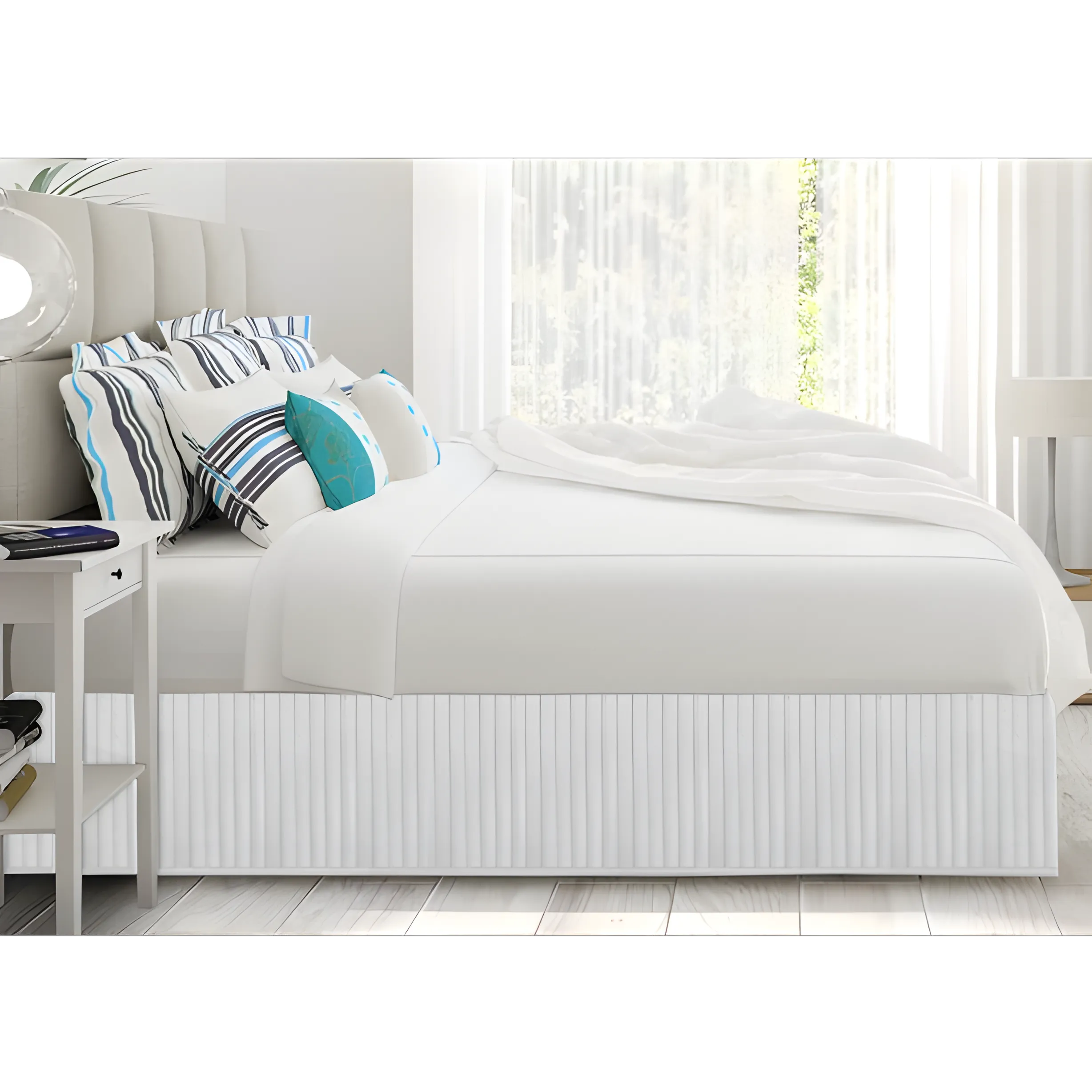 400TC Cotton Vertical Quilted Tailored Bed skirt