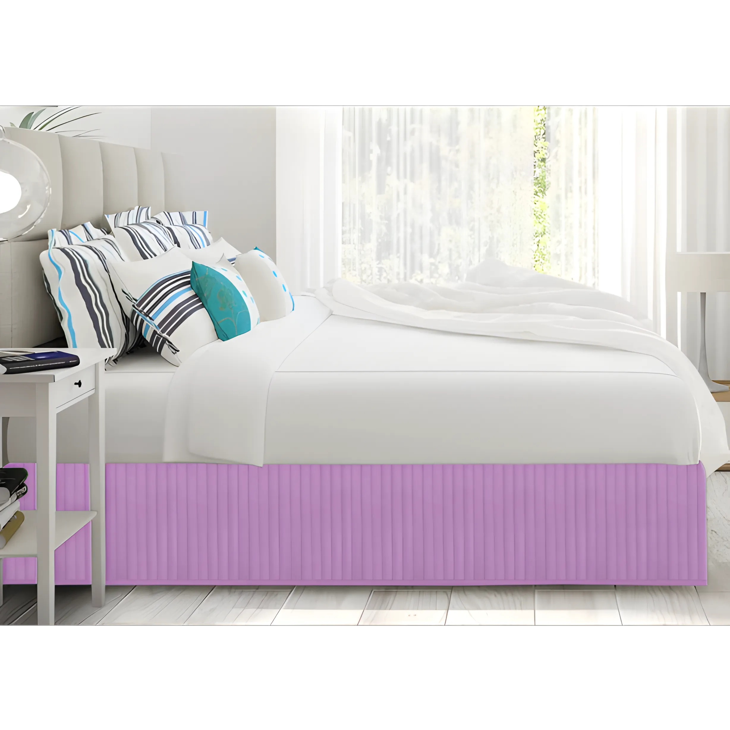 400TC Cotton Vertical Quilted Tailored Bed skirt