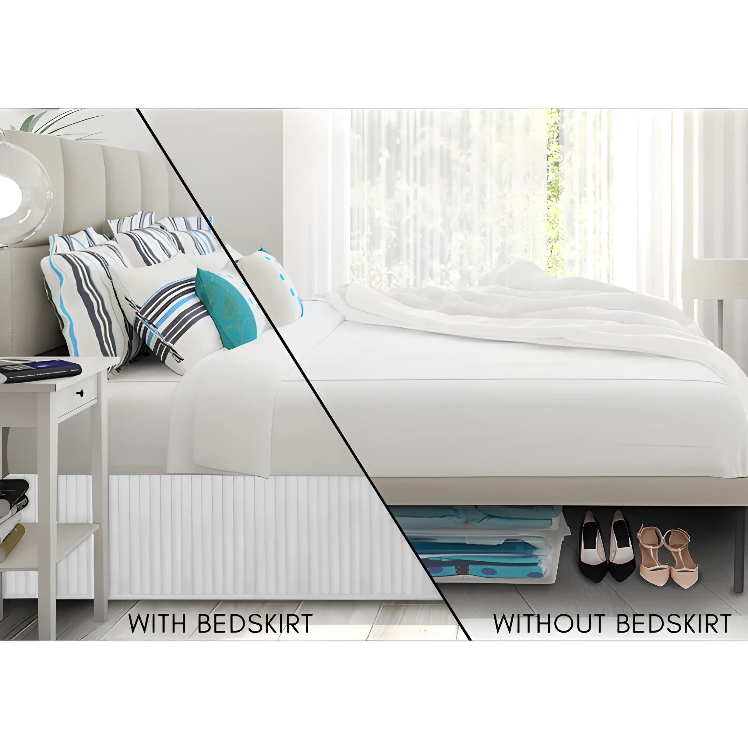 400TC Cotton Vertical Quilted Tailored Bed skirt