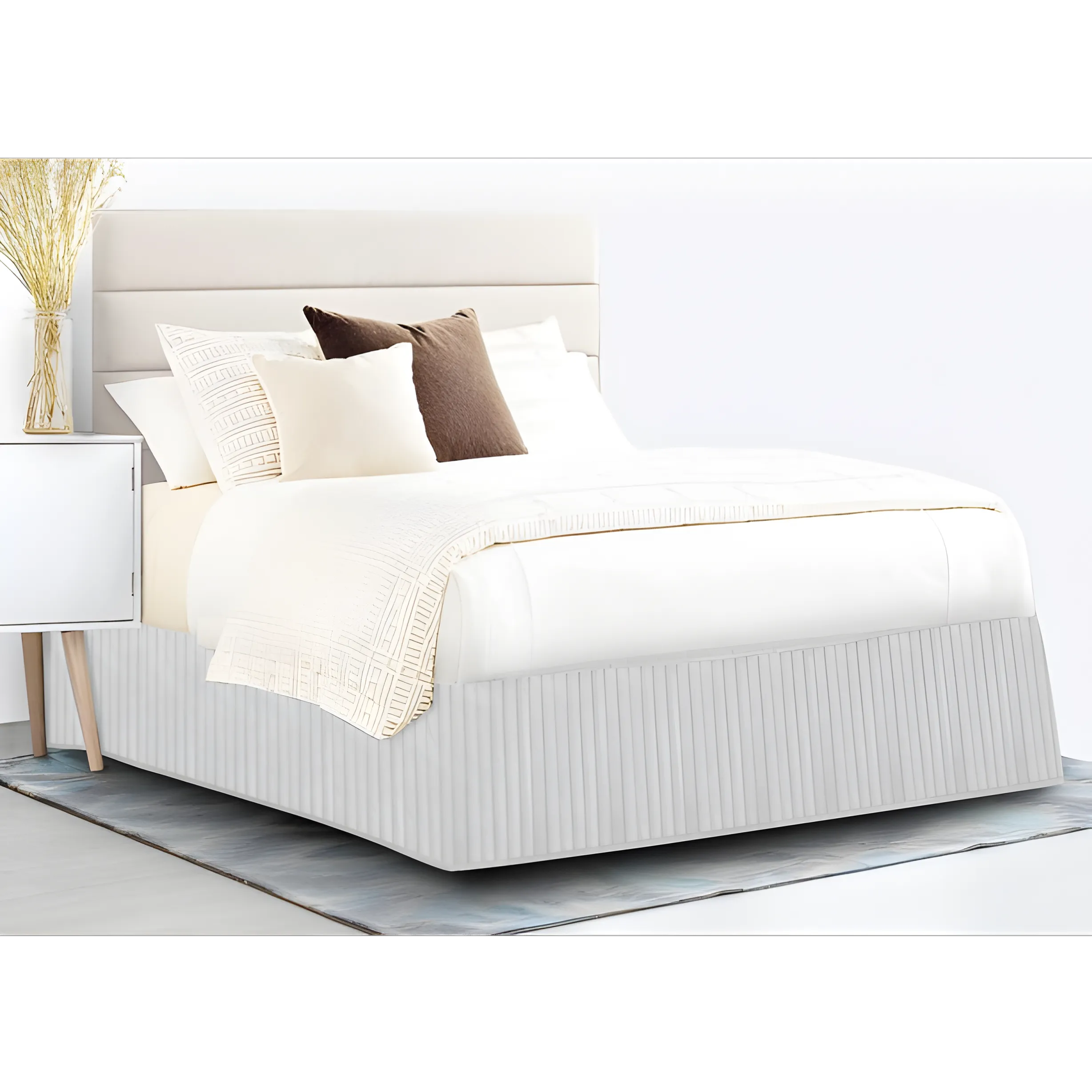 400TC Cotton Vertical Quilted Tailored Bed skirt