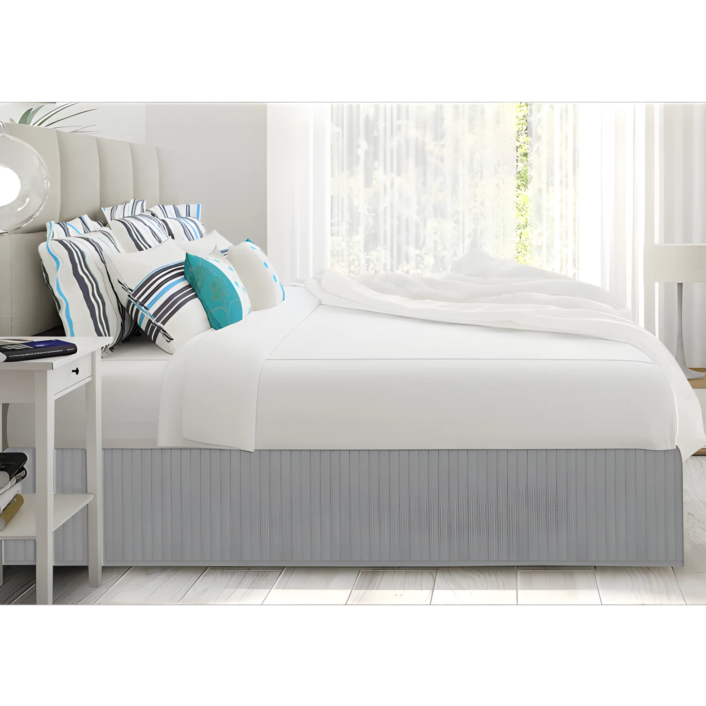 400TC Cotton Vertical Quilted Tailored Bed skirt