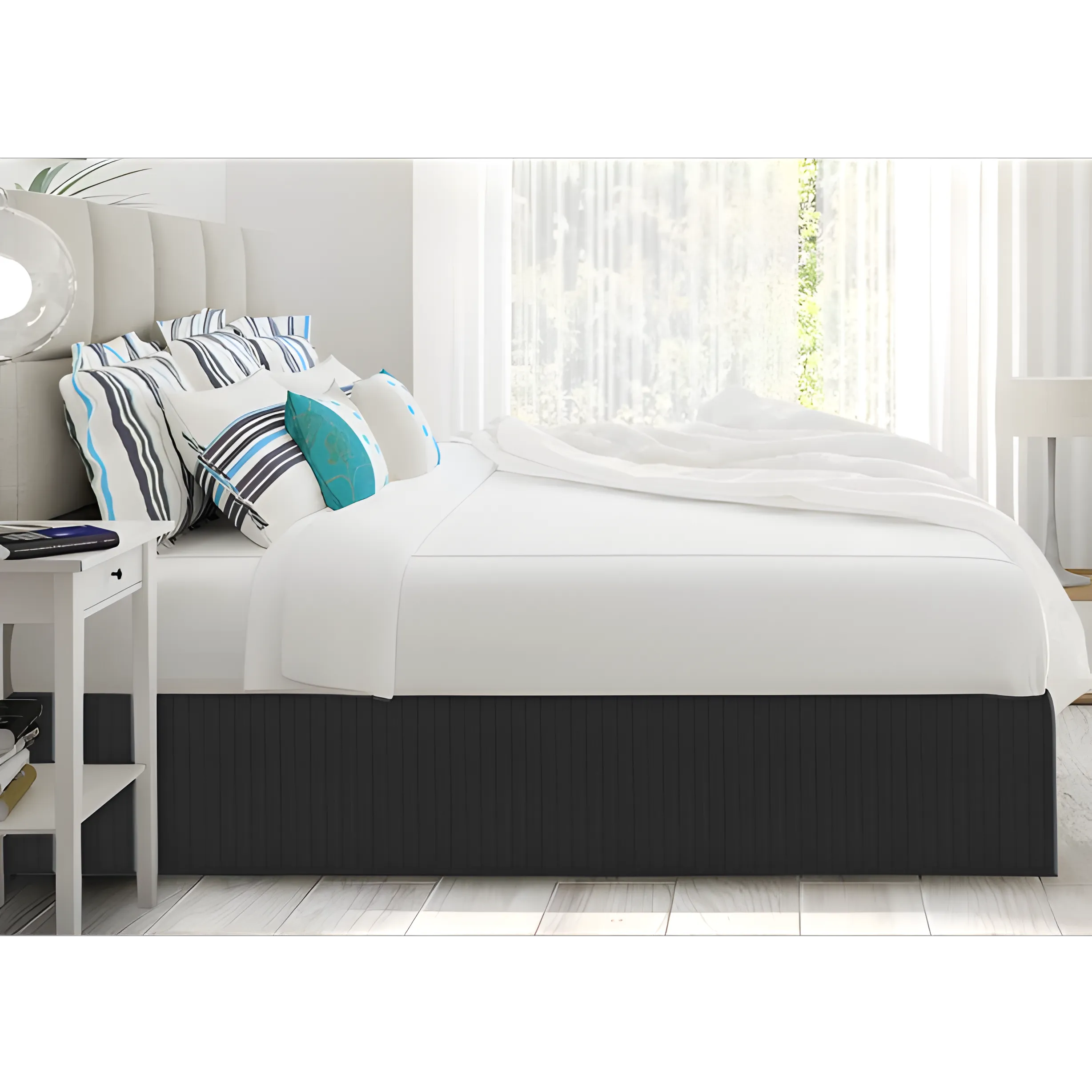 400TC Cotton Vertical Quilted Tailored Bed skirt