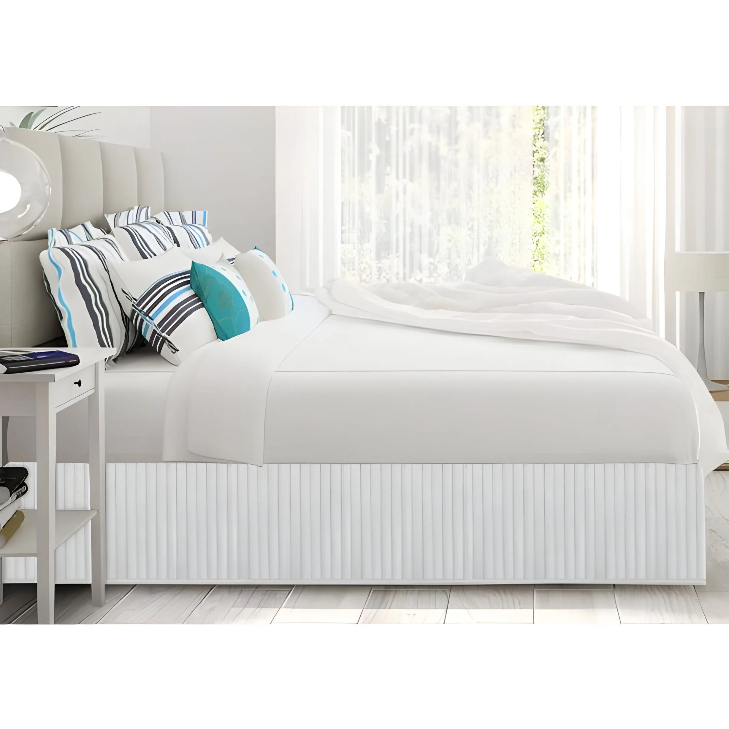 400TC Cotton Vertical Quilted Tailored Bed skirt