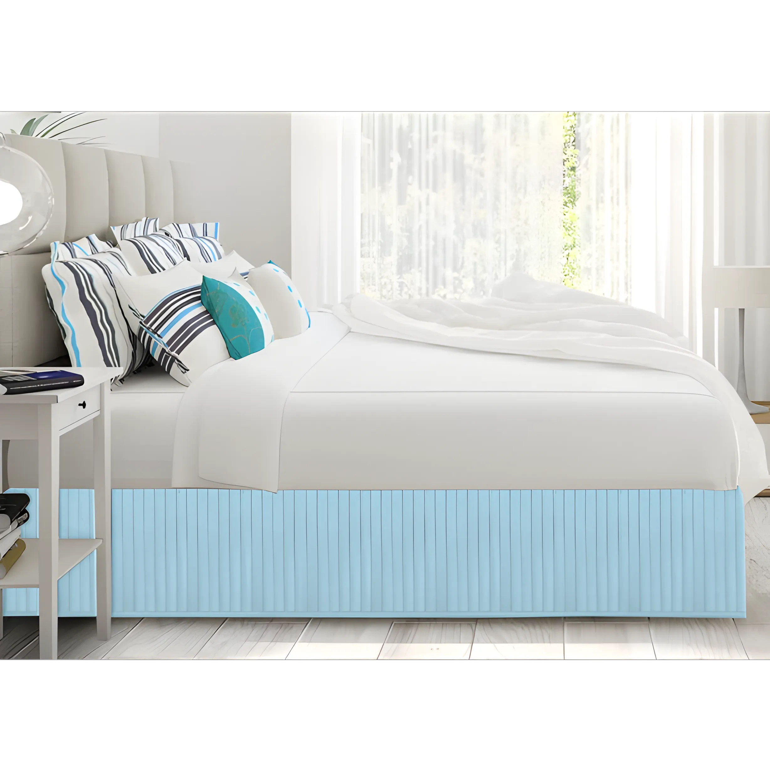 400TC Cotton Vertical Quilted Tailored Bed skirt