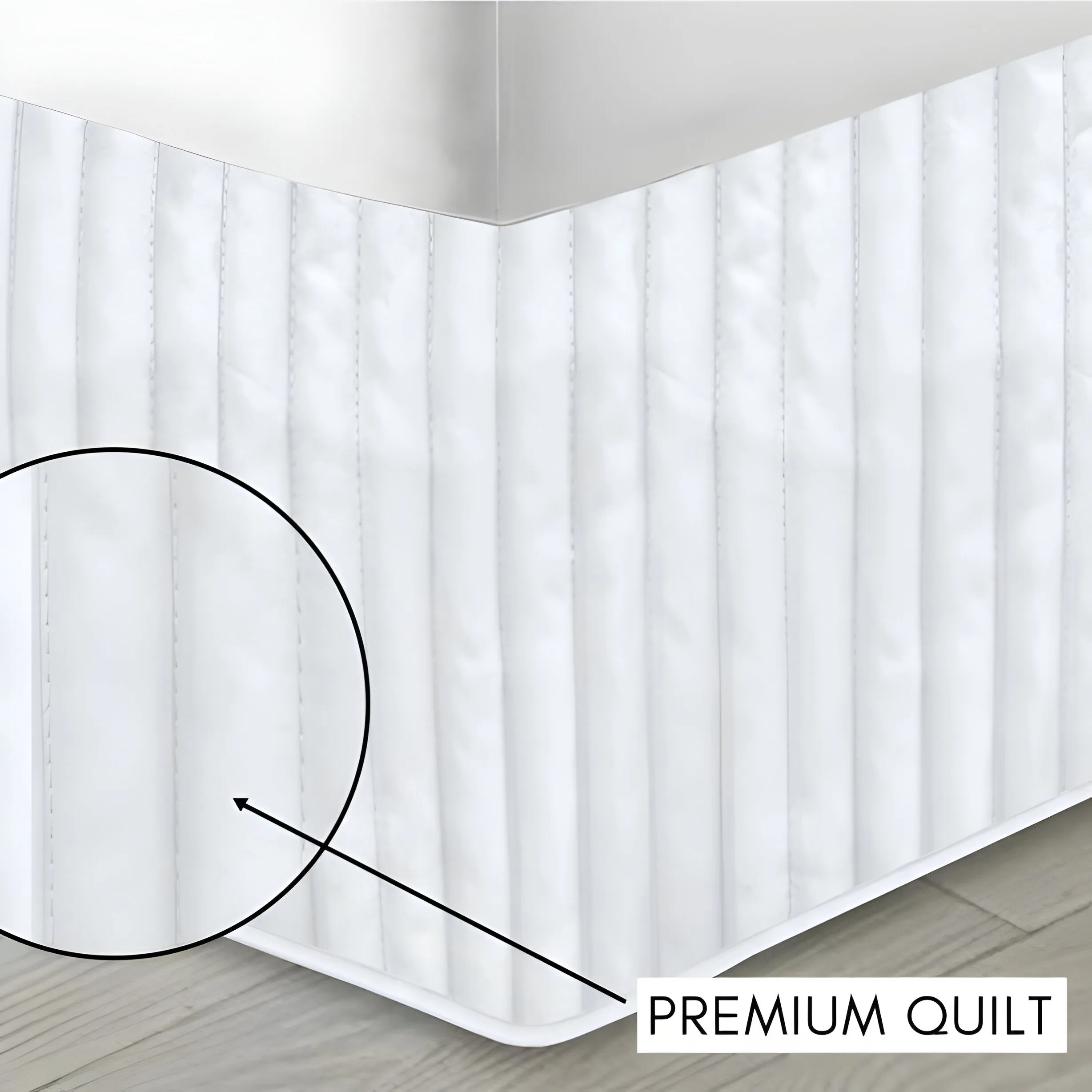 400TC Cotton Vertical Quilted Tailored Bed skirt