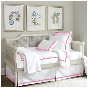 400TC Daybed Sateen Solid Cotton Double Embroidered Tailored Bed Skirt