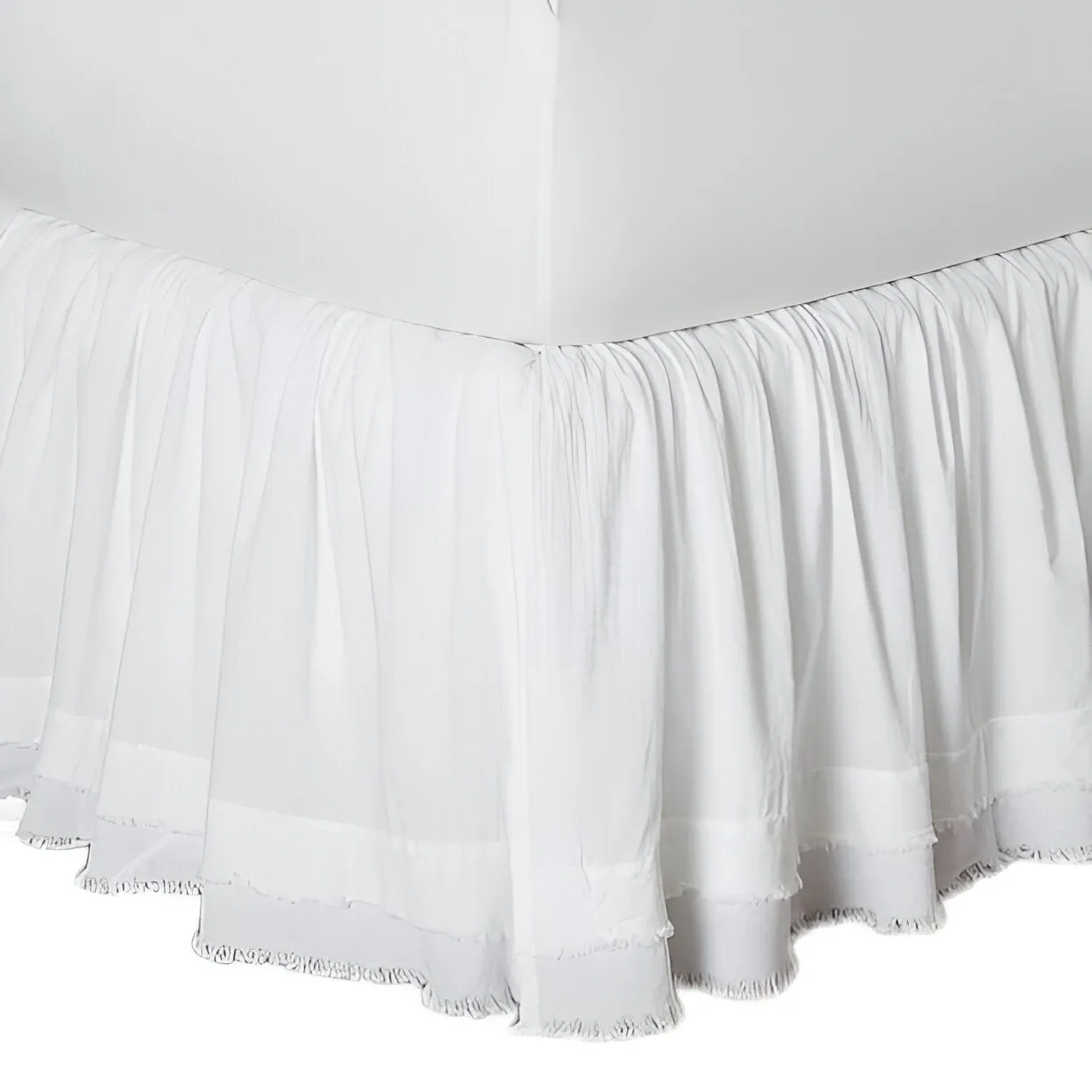 400TC Sateen Solid Cotton Fringe Ruffle Bed Skirt