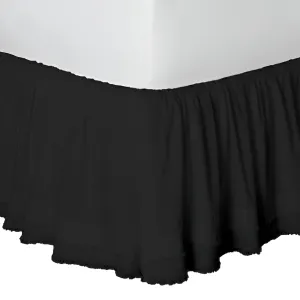 400TC Sateen Solid Cotton Fringe Ruffle Bed Skirt